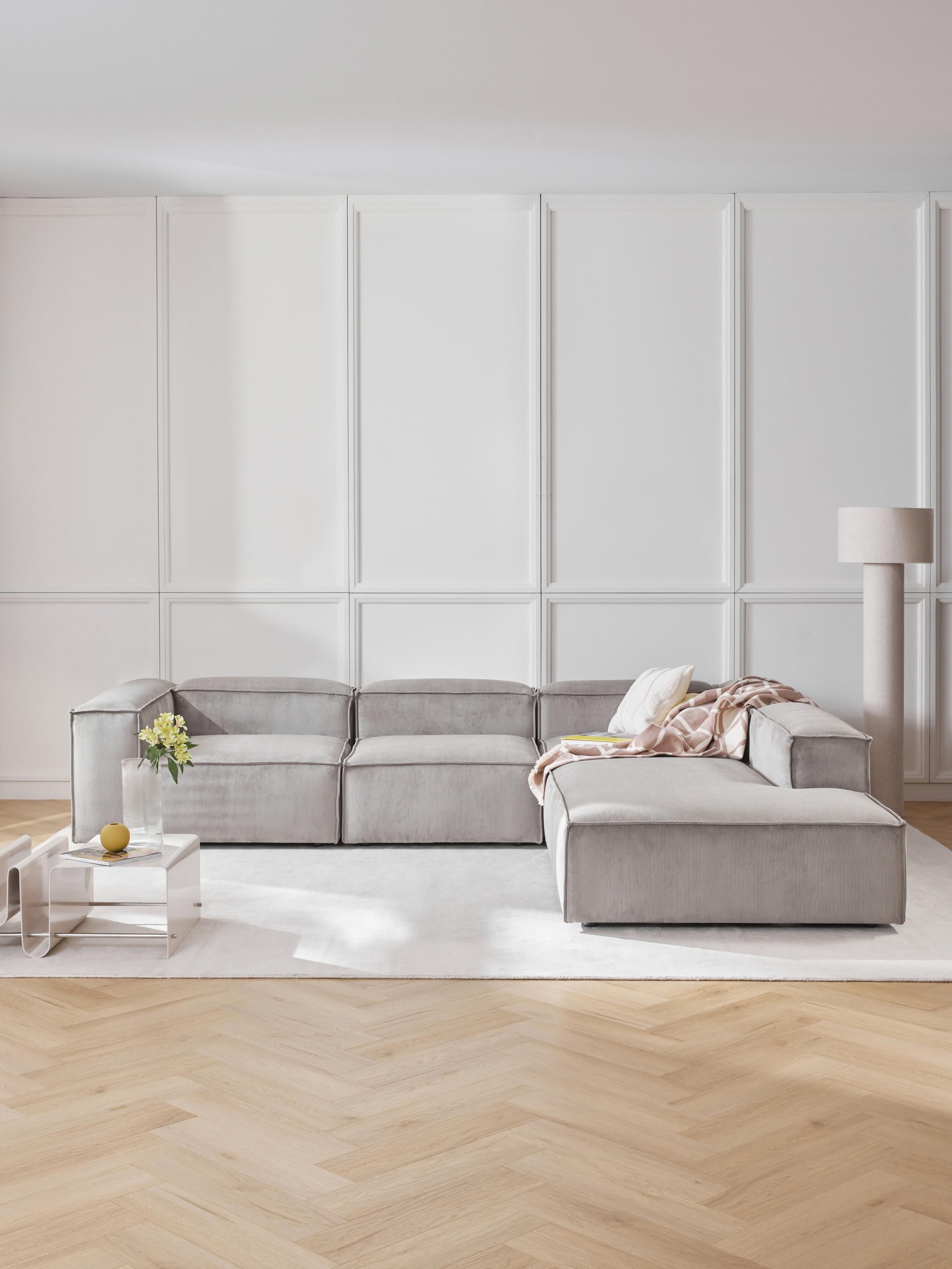 Lennon Corduroy Modular Corner Sofa (4-seater)