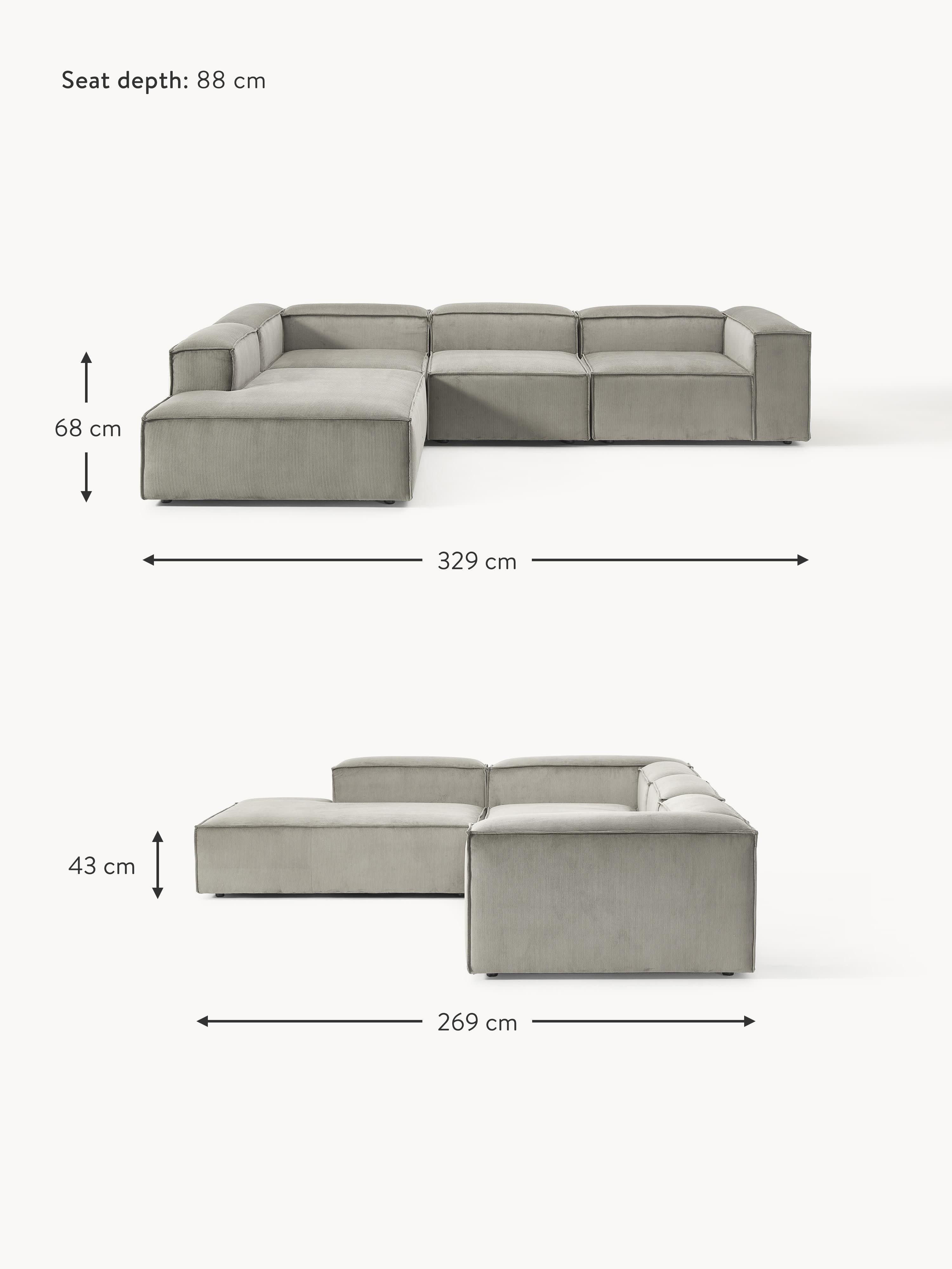 Lennon Corduroy Modular Corner Sofa (4-seater)