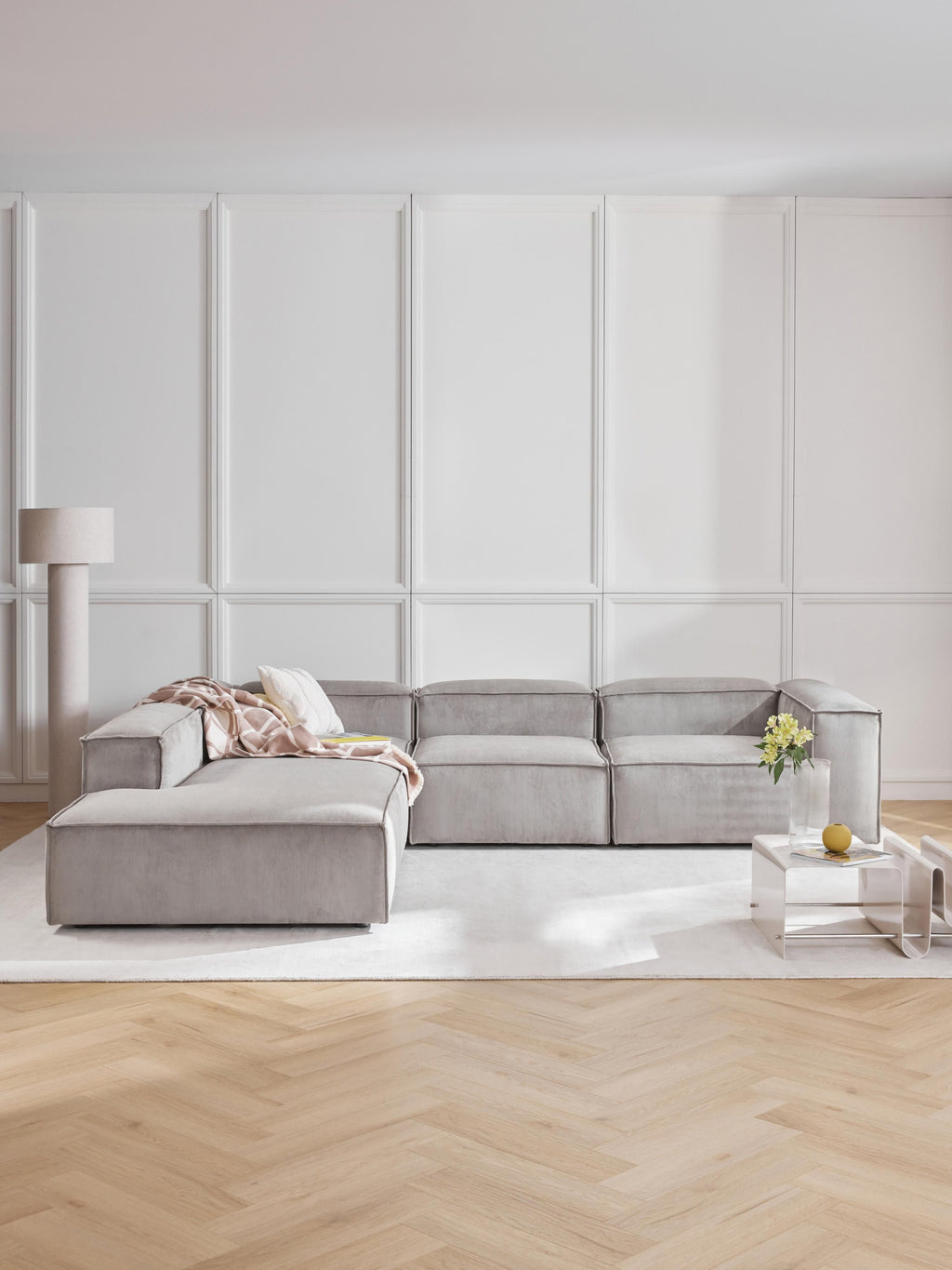 Lennon Corduroy Modular Corner Sofa (4-seater)