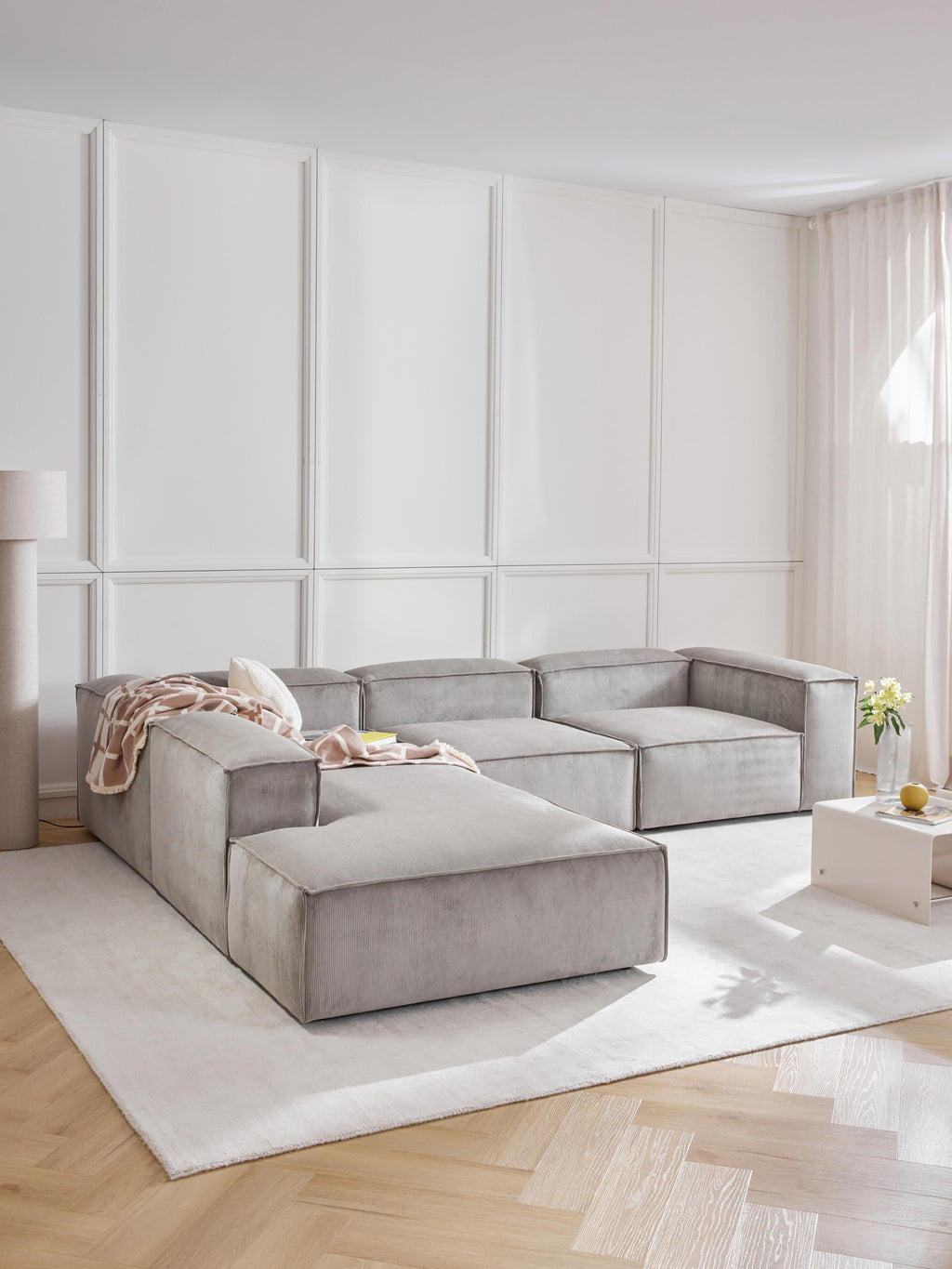 Lennon Corduroy Modular Corner Sofa (4-seater)