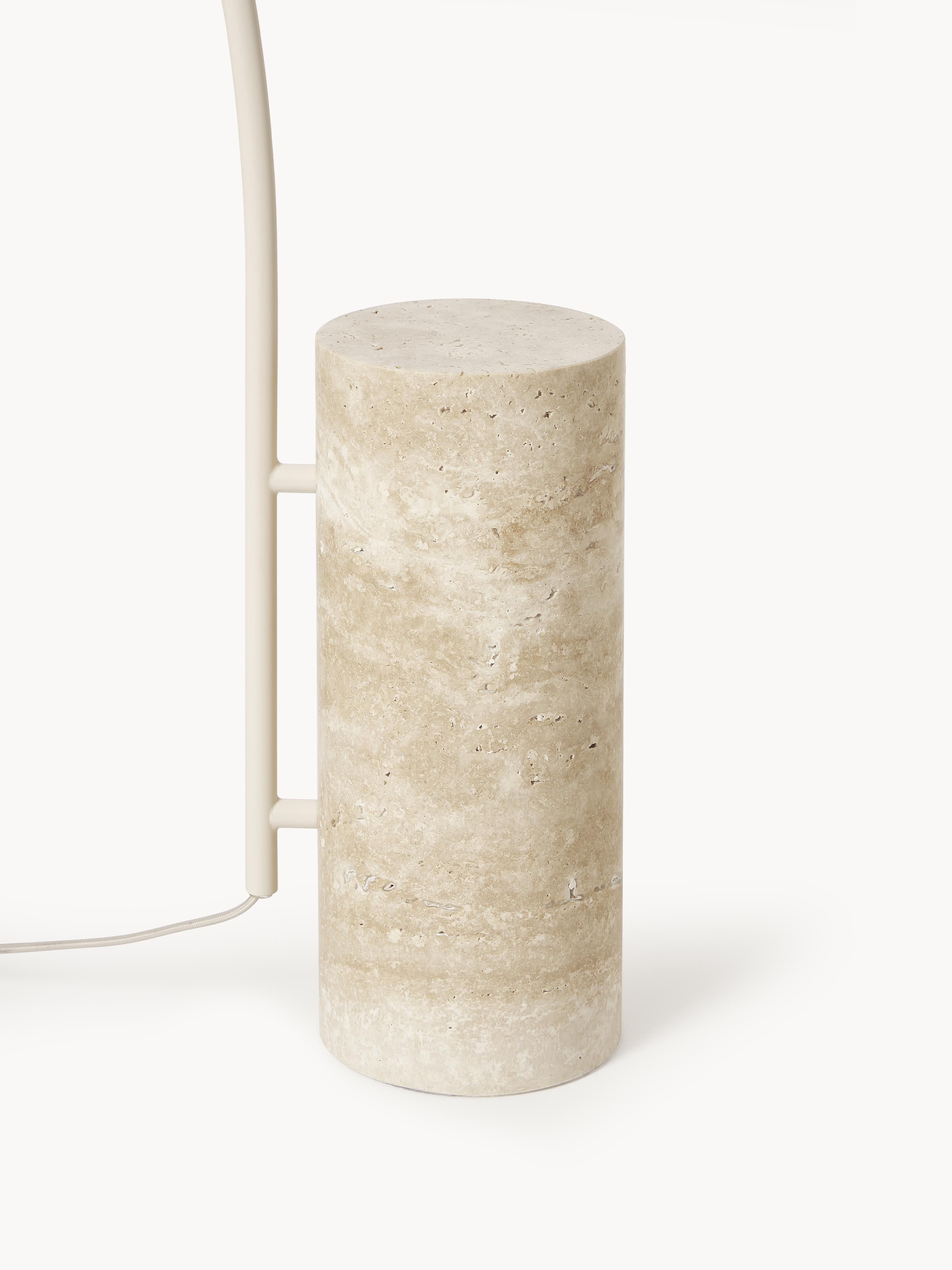 Cora Arc Lamp with Travertine Base