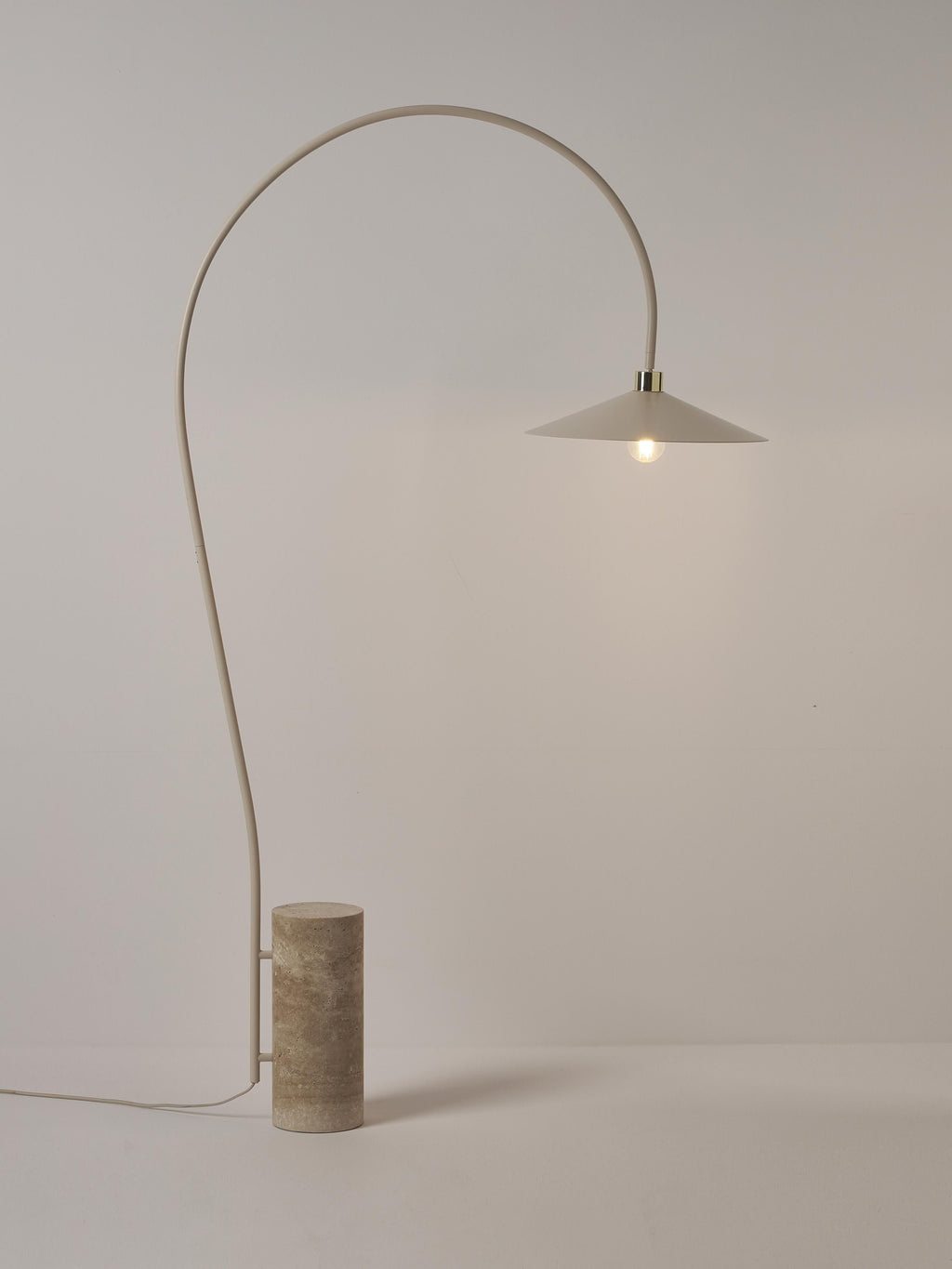 Cora Arc Lamp with Travertine Base