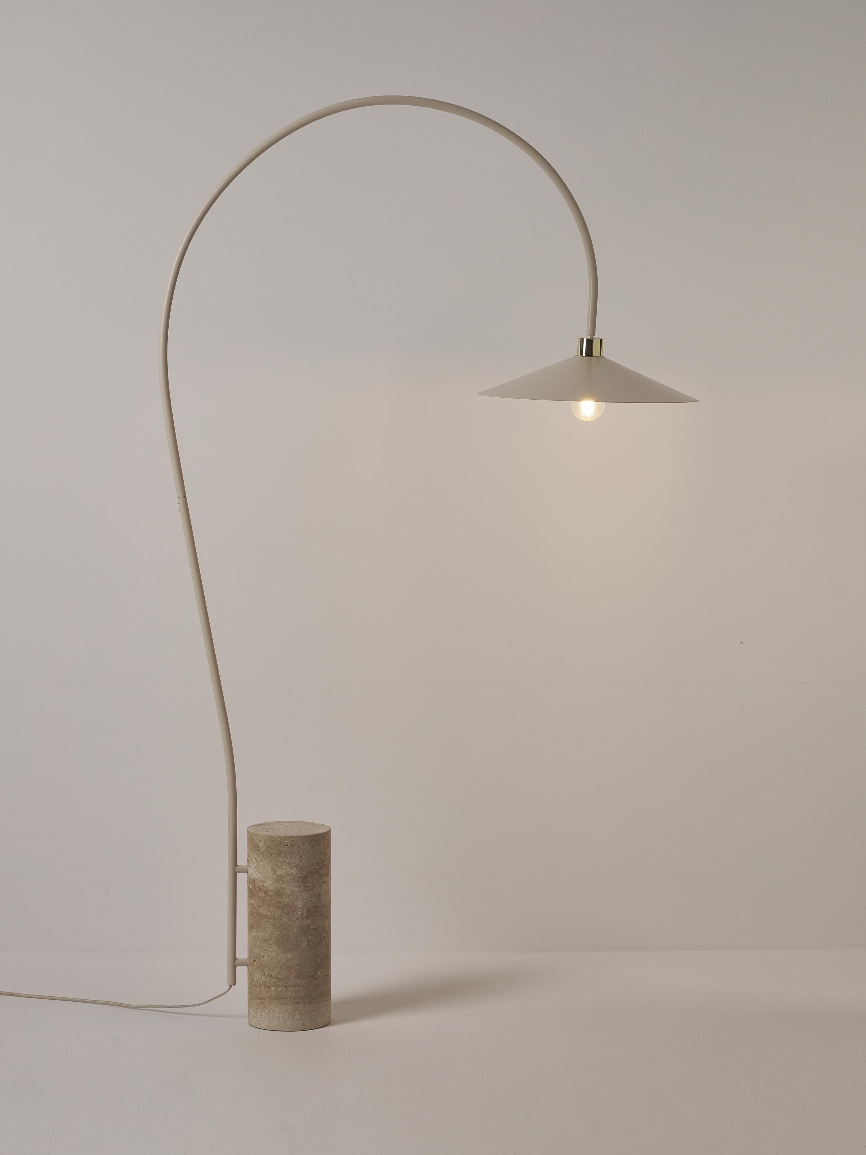 Cora Arc Lamp with Travertine Base