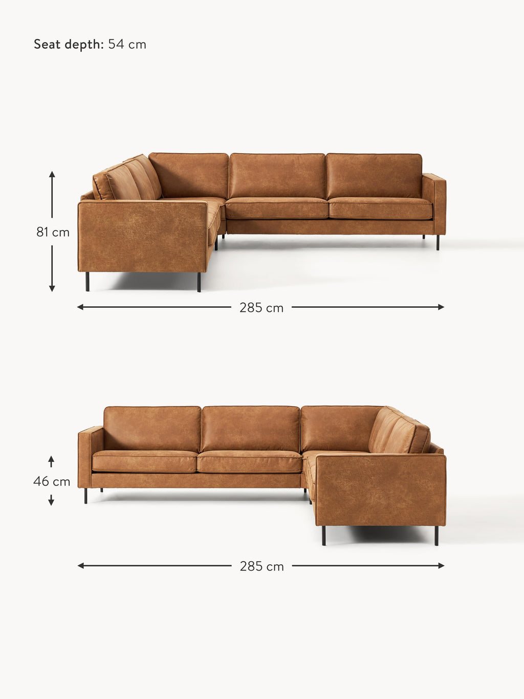 Hunter XL Leather Corner Sofa