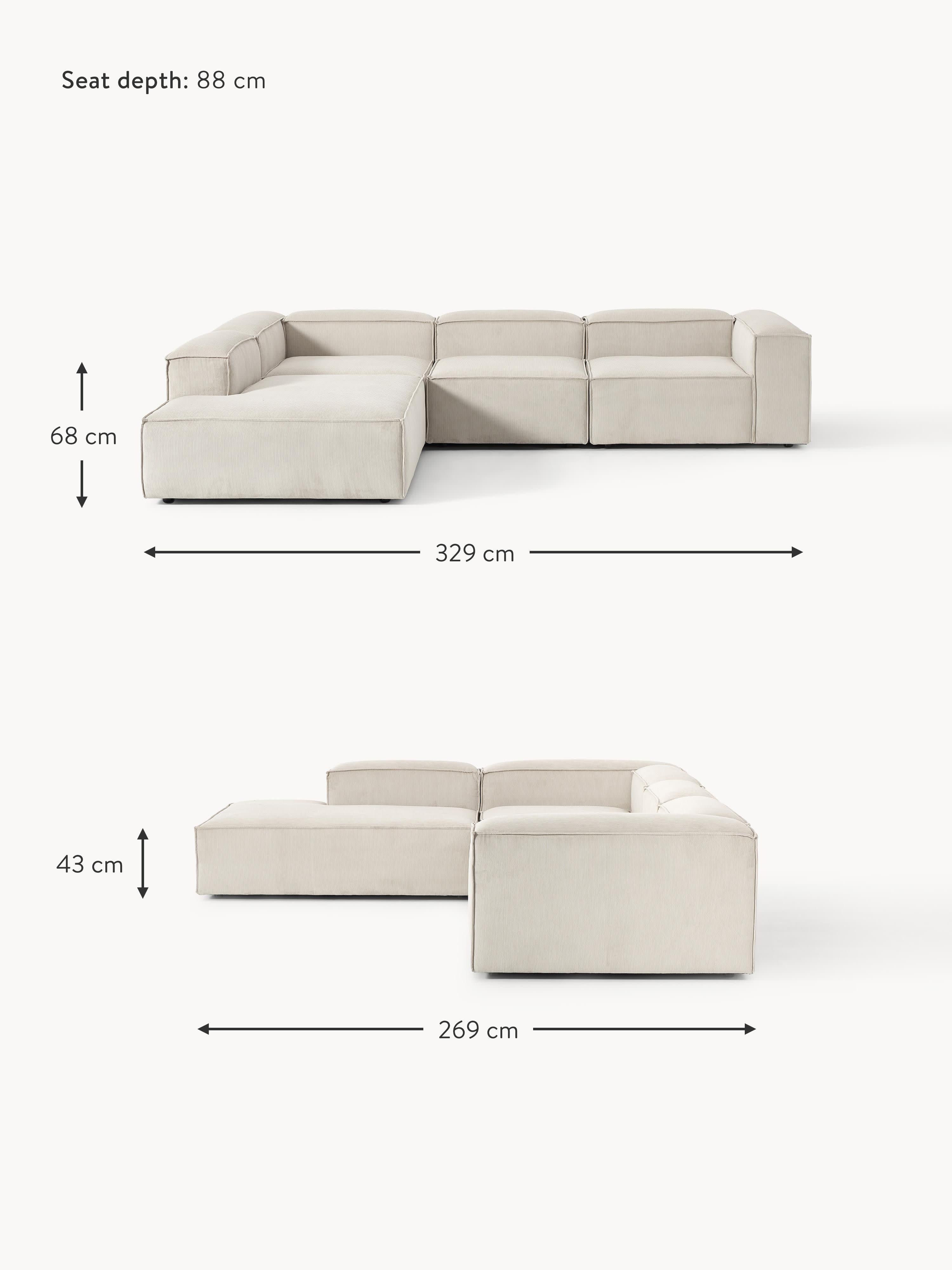Lennon Corduroy Modular Corner Sofa (4-seater)