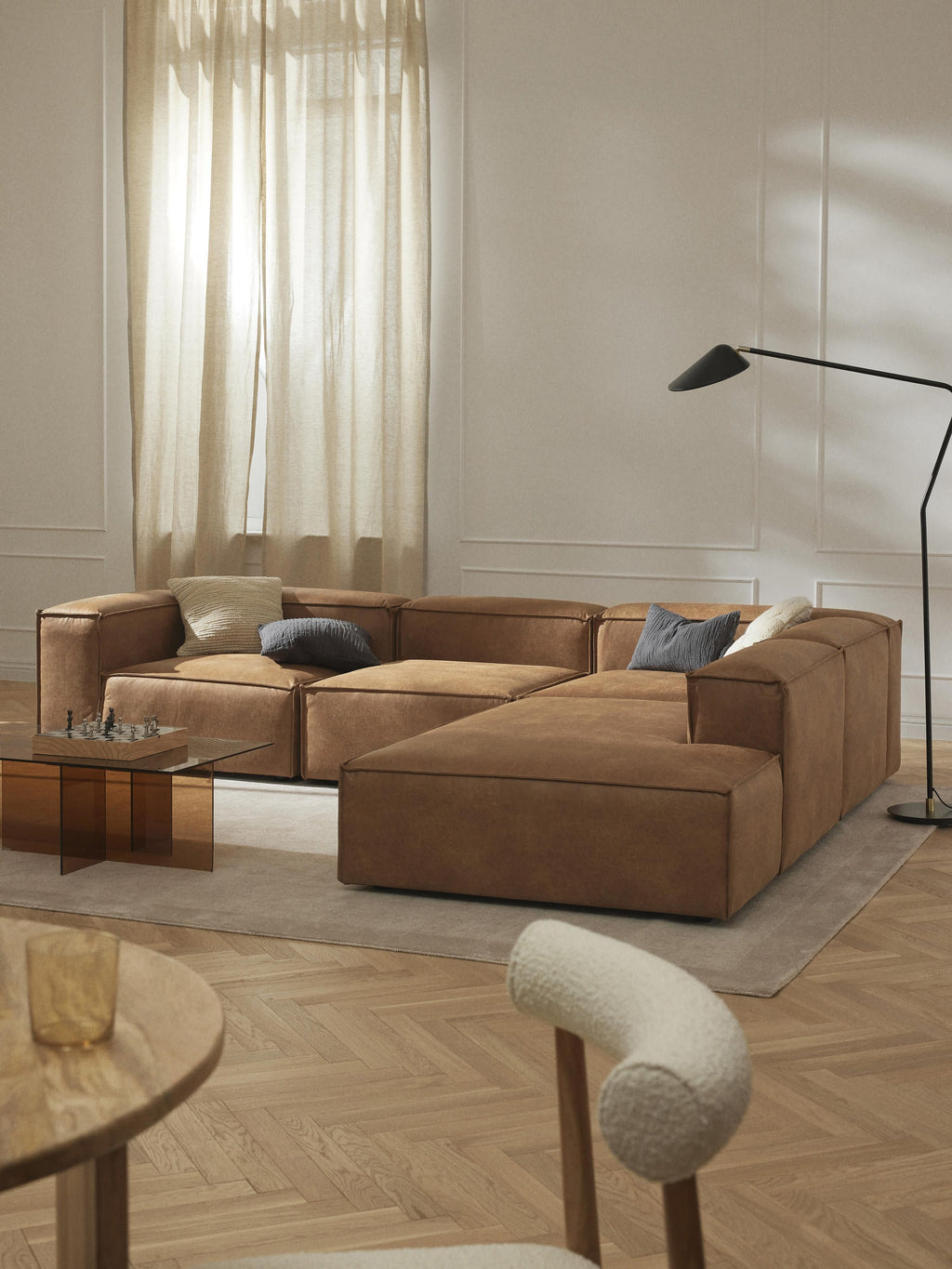 Lennon Leather Chaise Module