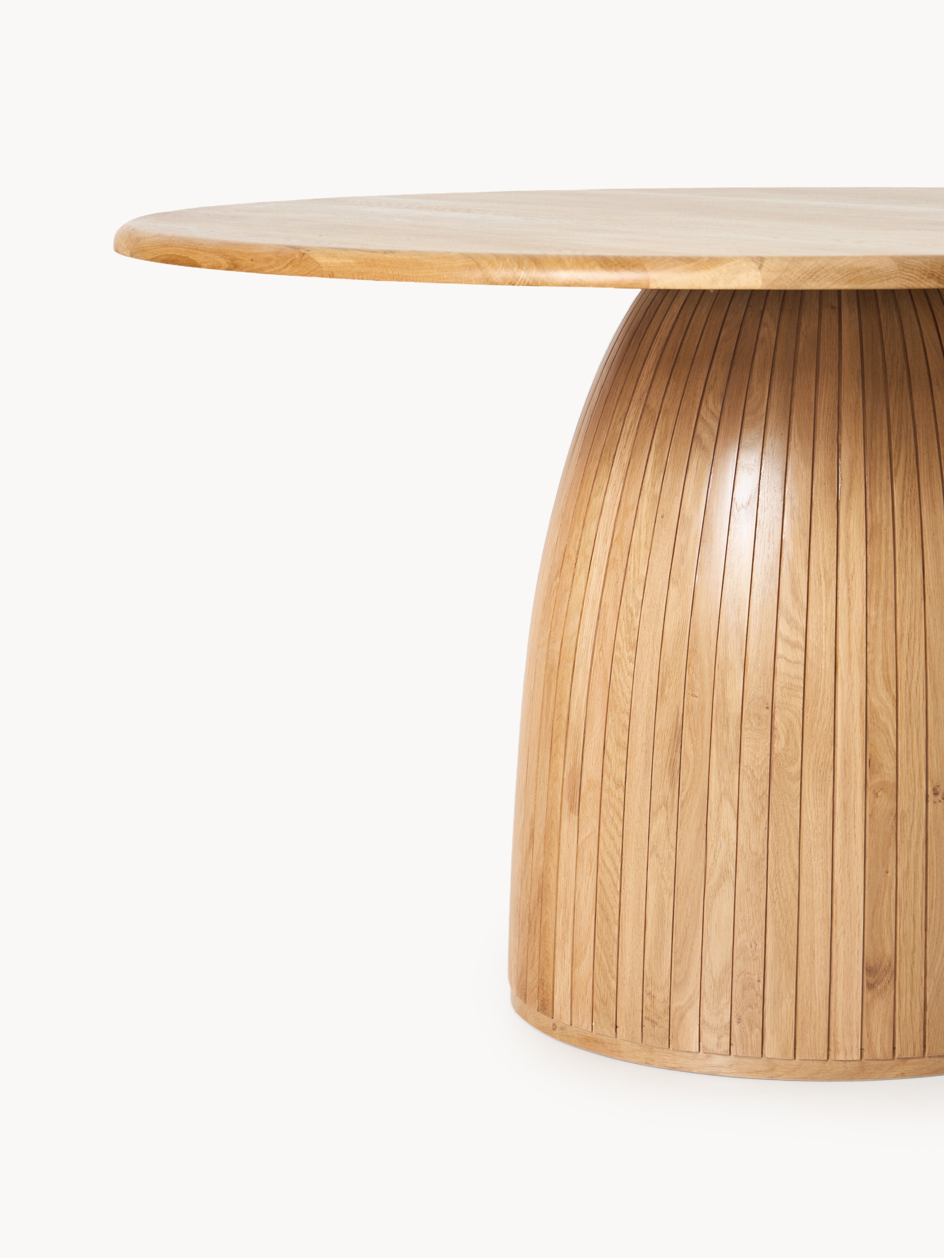 Nelly Round Dining Table with Groove Structure, in various sizes