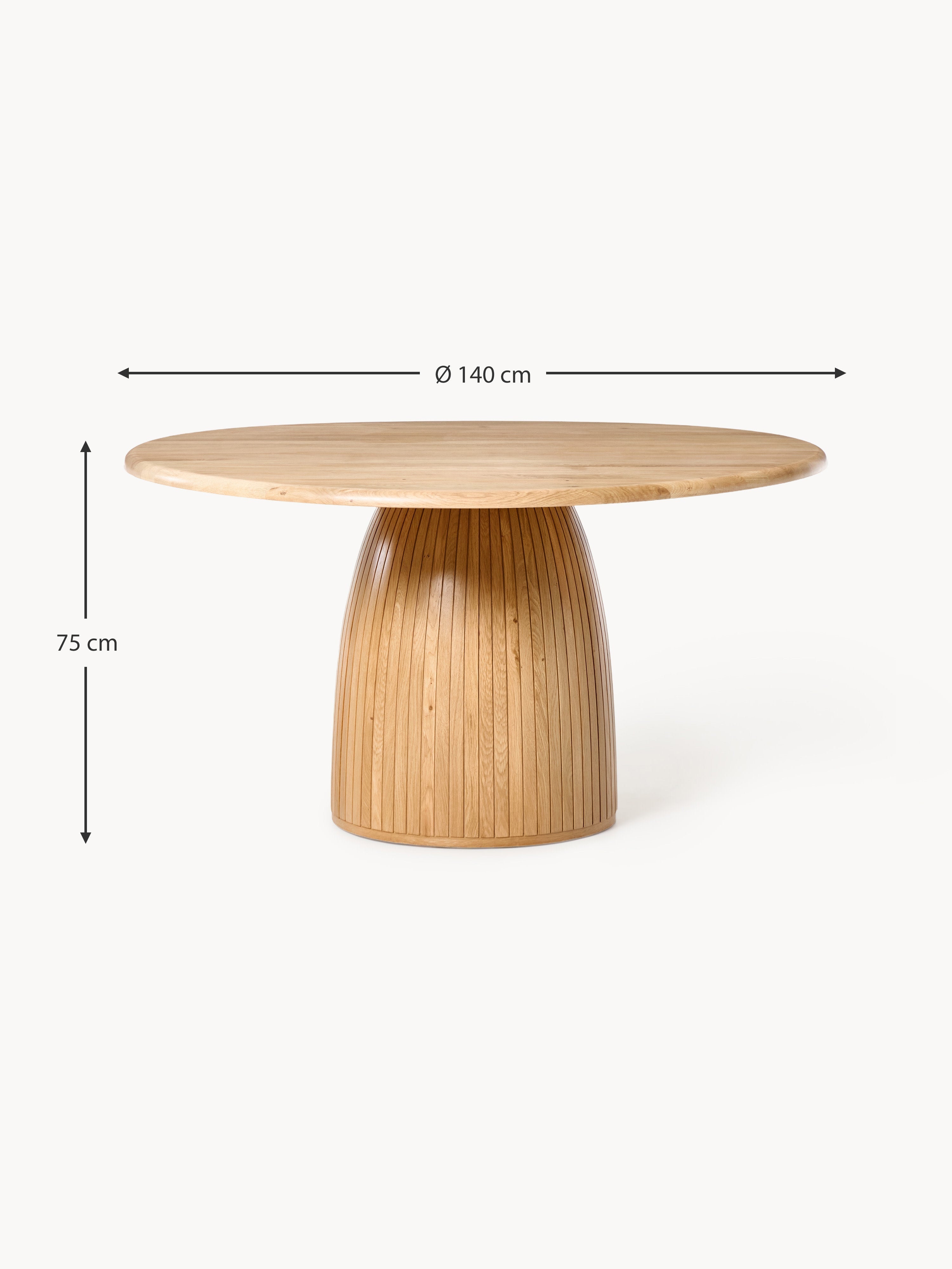 Nelly Round Dining Table with Groove Structure, in various sizes