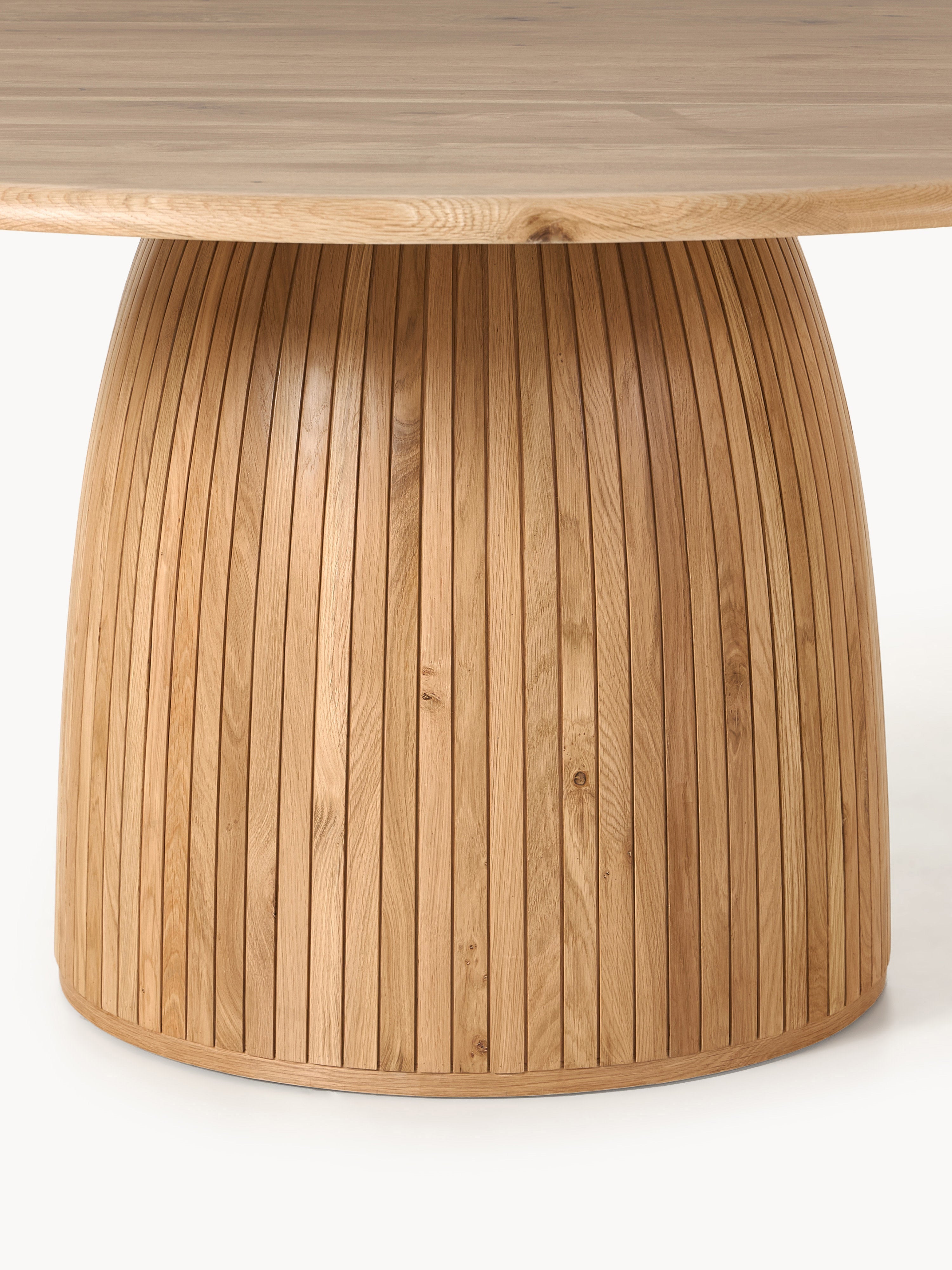 Nelly Round Dining Table with Groove Structure, in various sizes