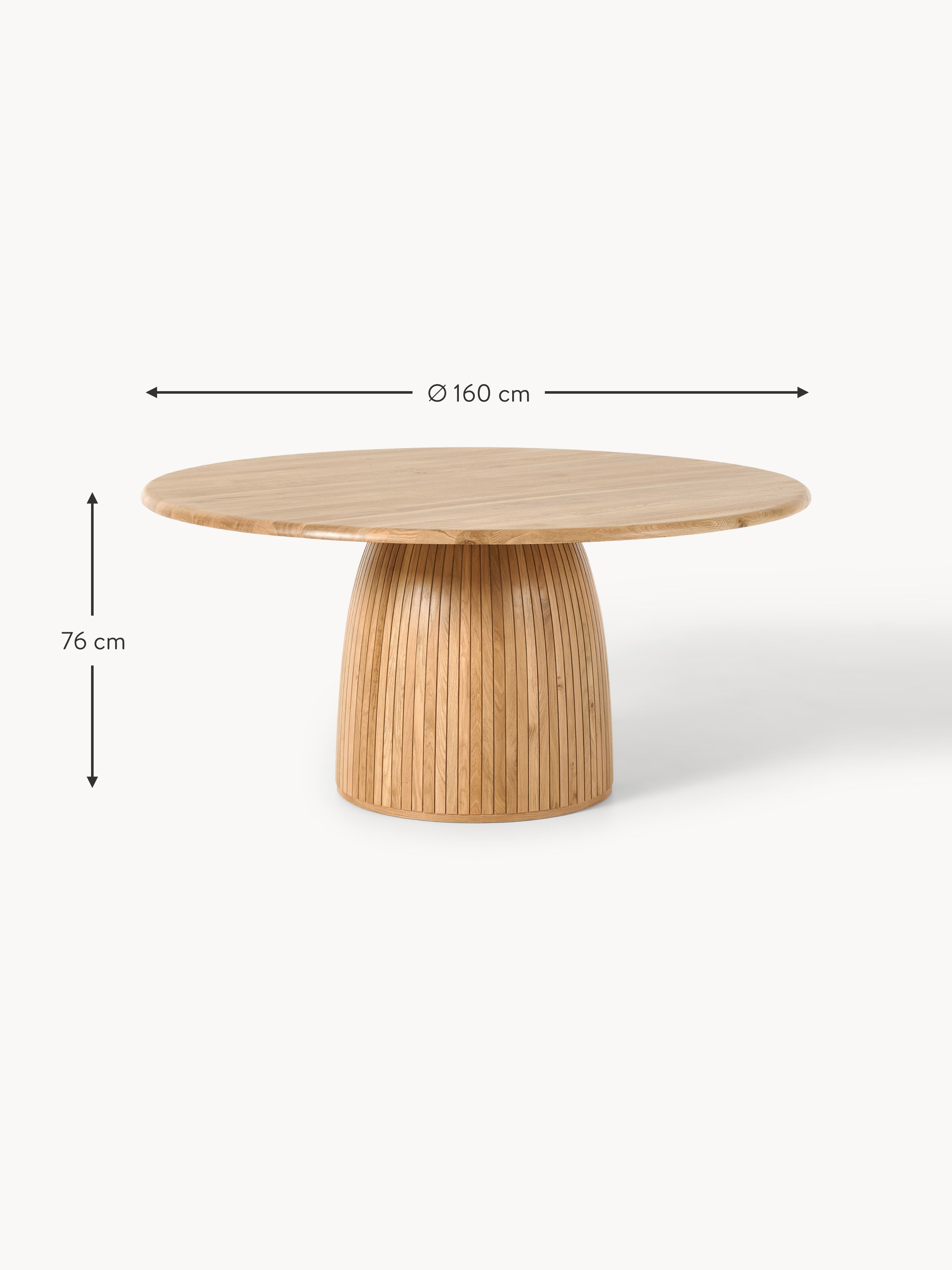 Nelly Round Dining Table with Groove Structure, in various sizes