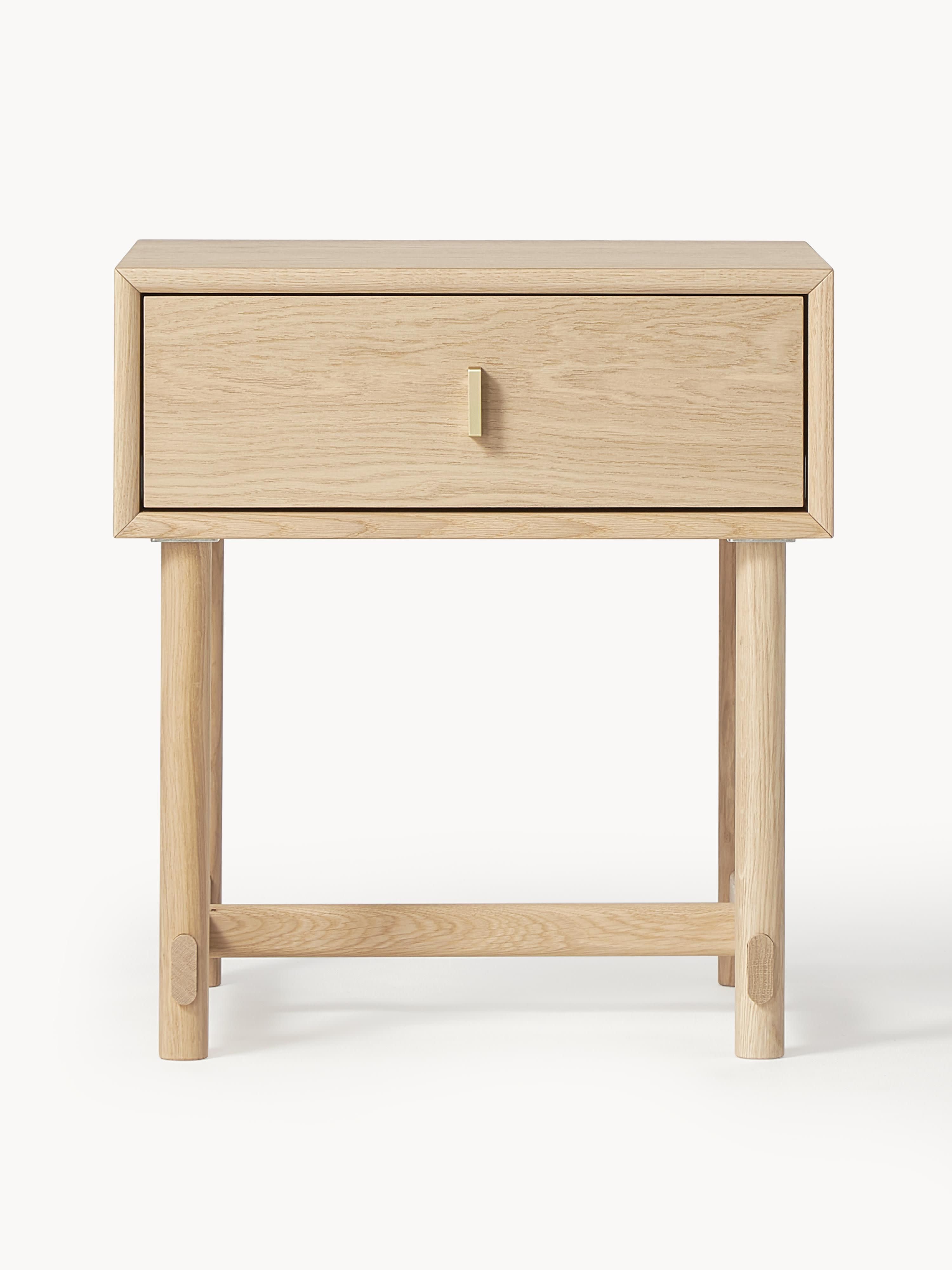 Diana Oak Wood Bedside Table with Drawer
