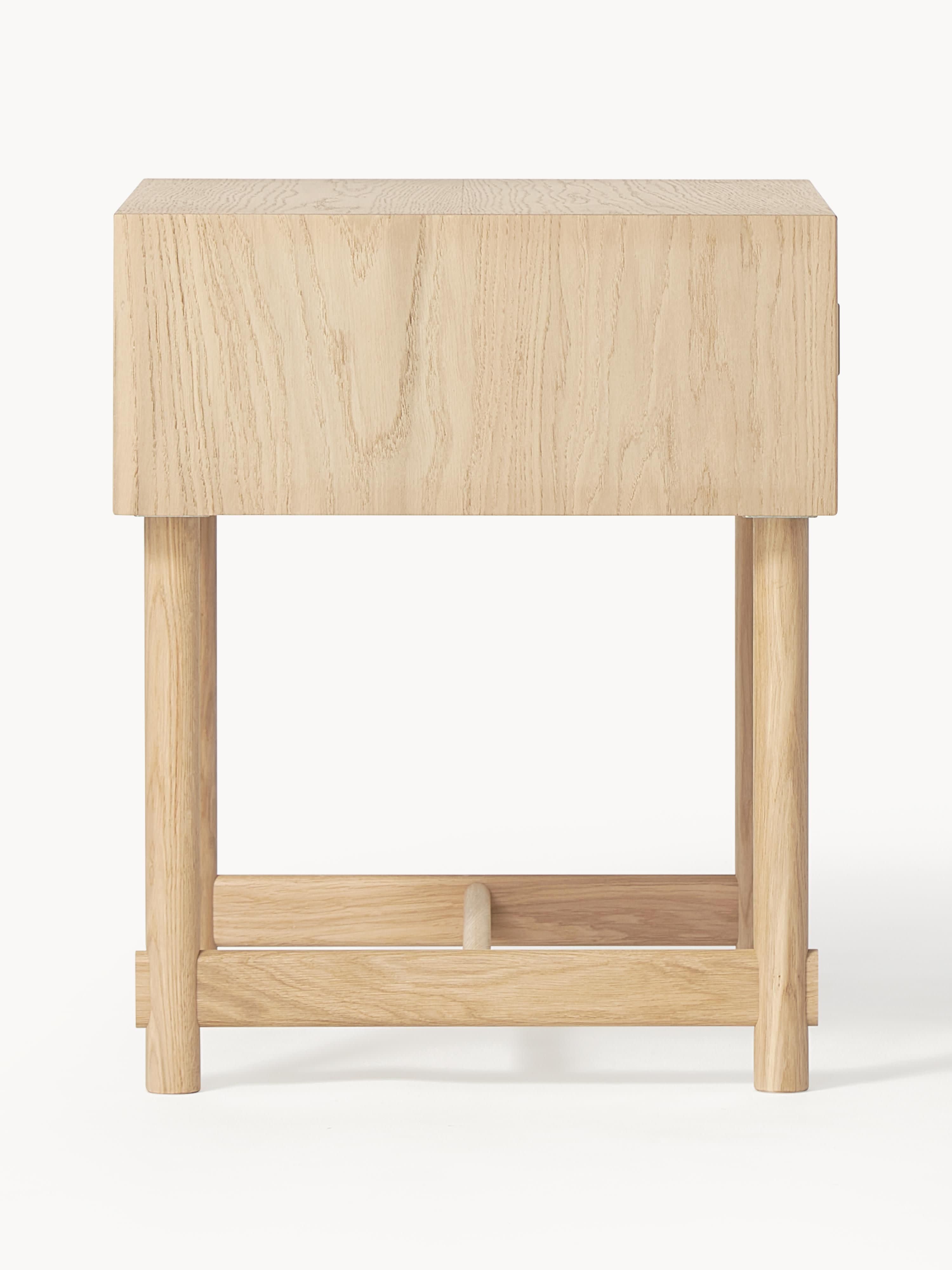 Diana Oak Wood Bedside Table with Drawer