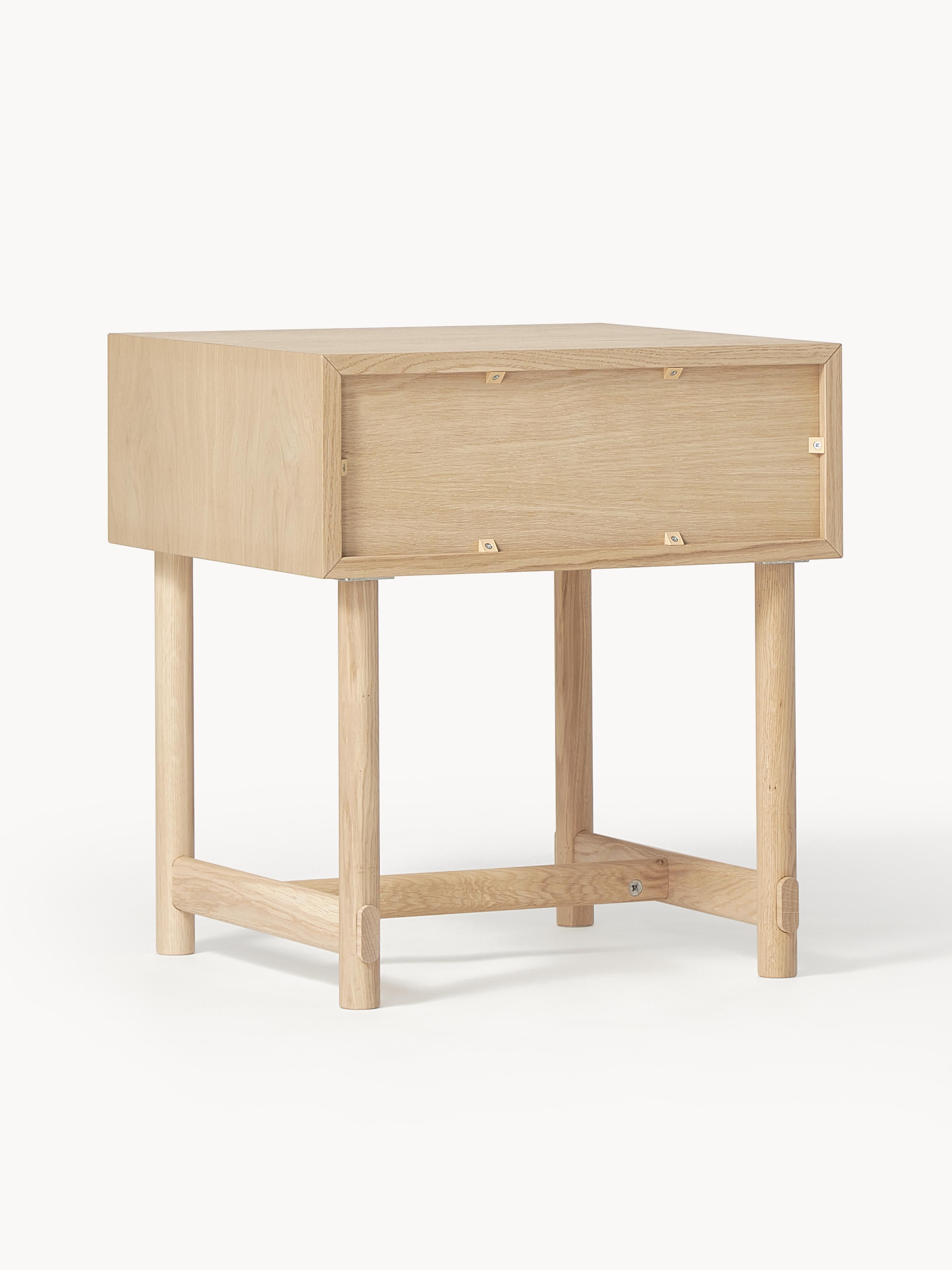 Diana Oak Wood Bedside Table with Drawer