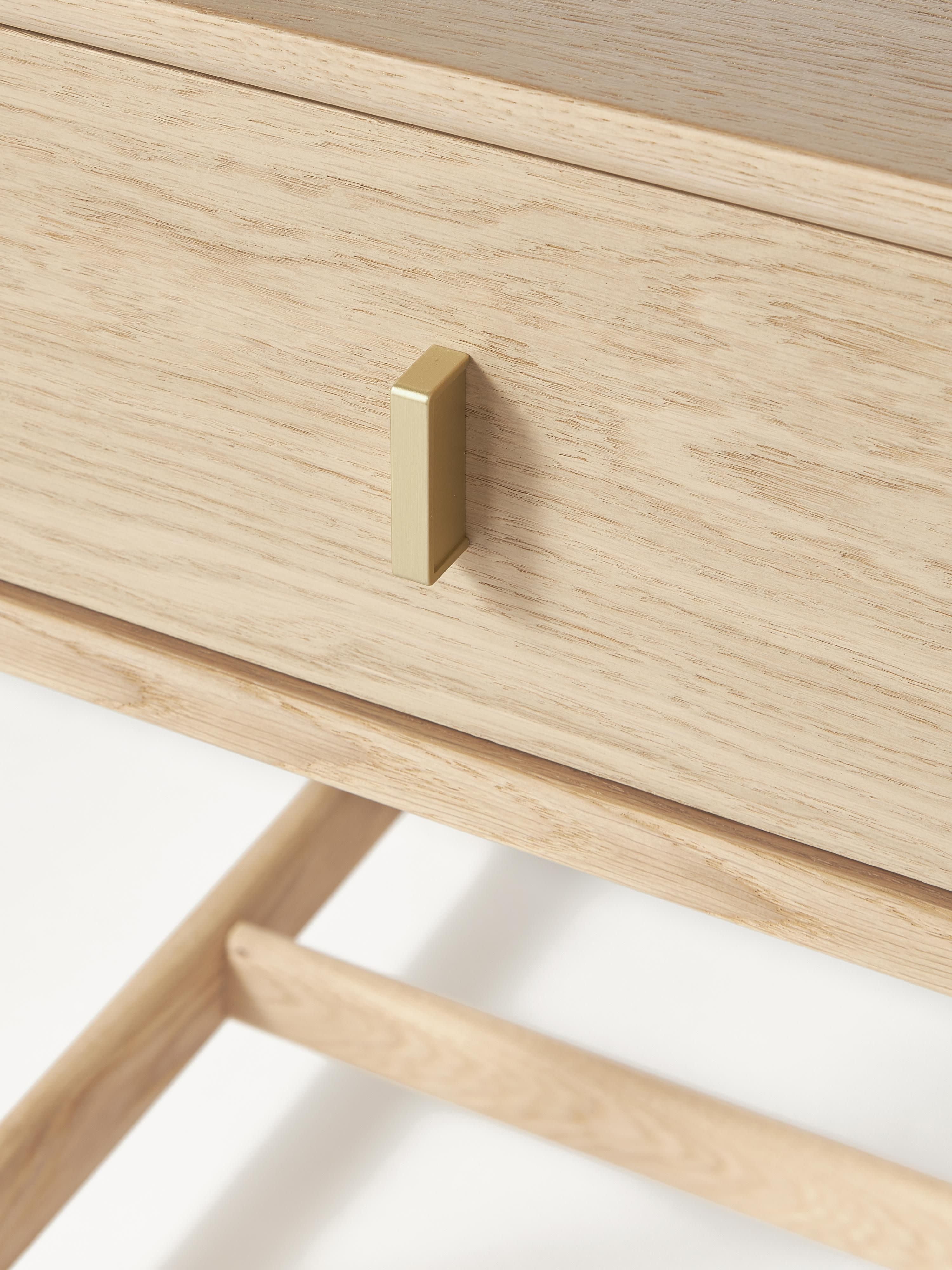 Diana Oak Wood Bedside Table with Drawer