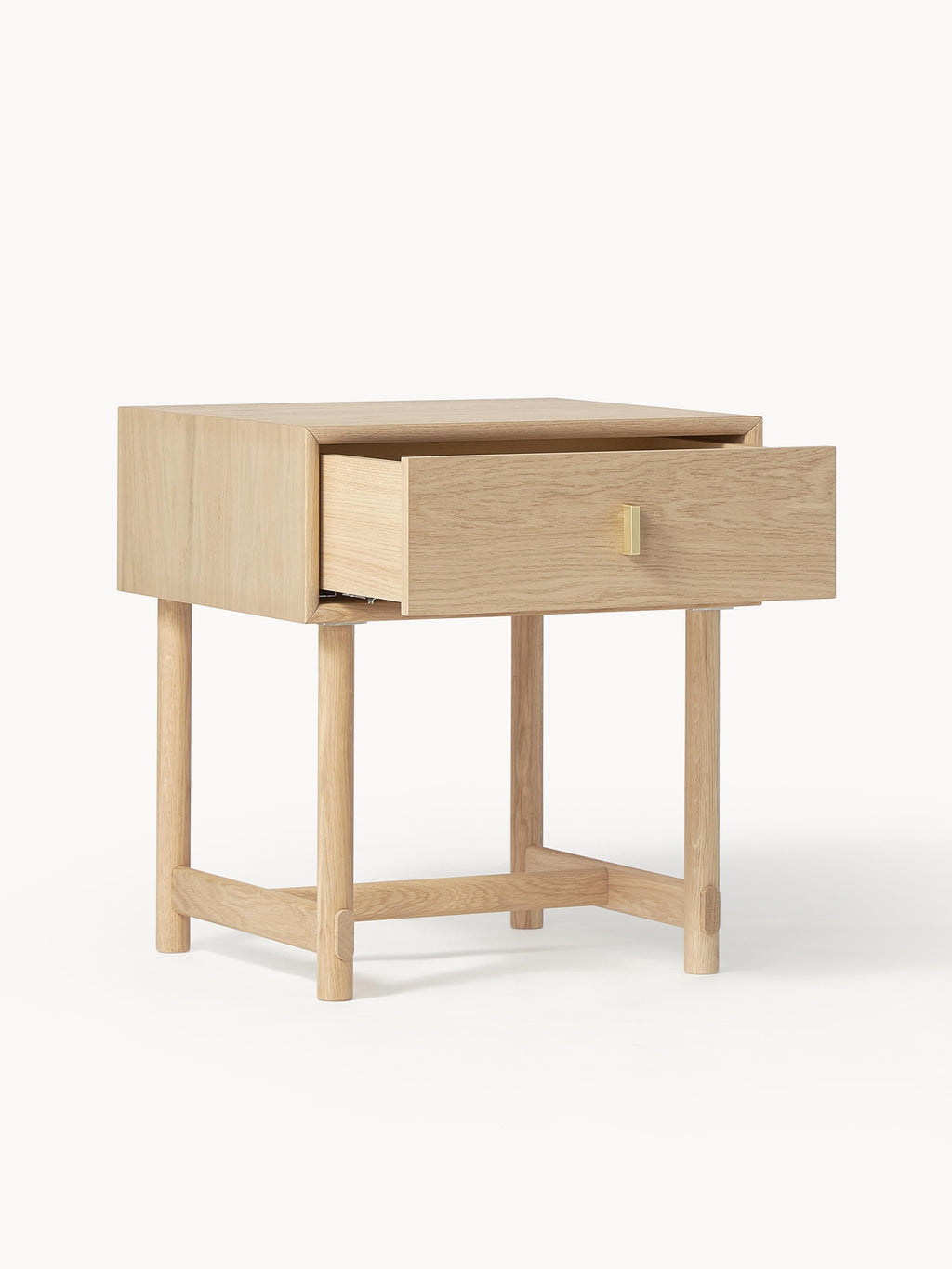 Diana Oak Wood Bedside Table with Drawer