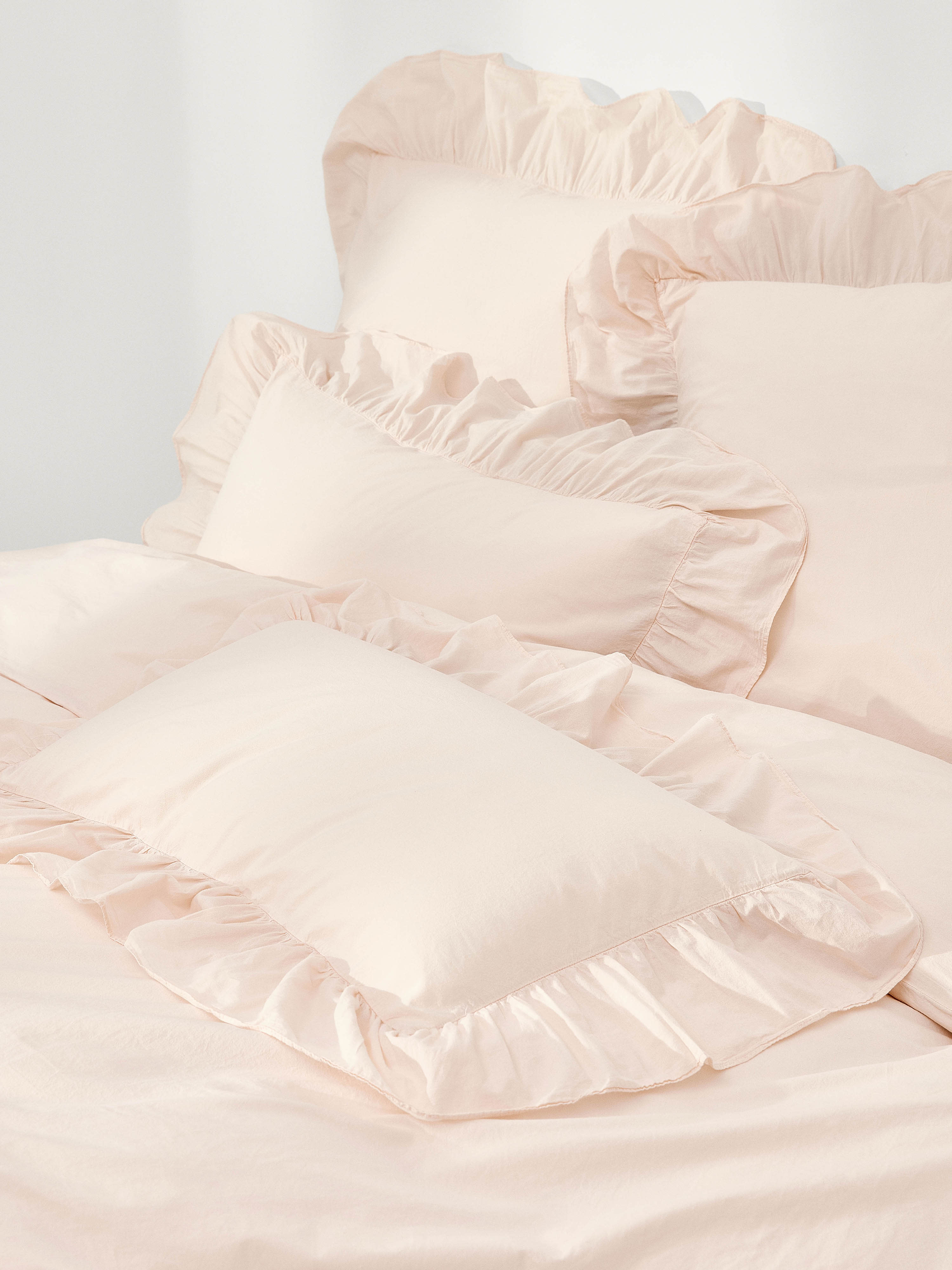 Gallery image 1 - Washed Cotton Percale Duvet Cover Louane with Ruffles