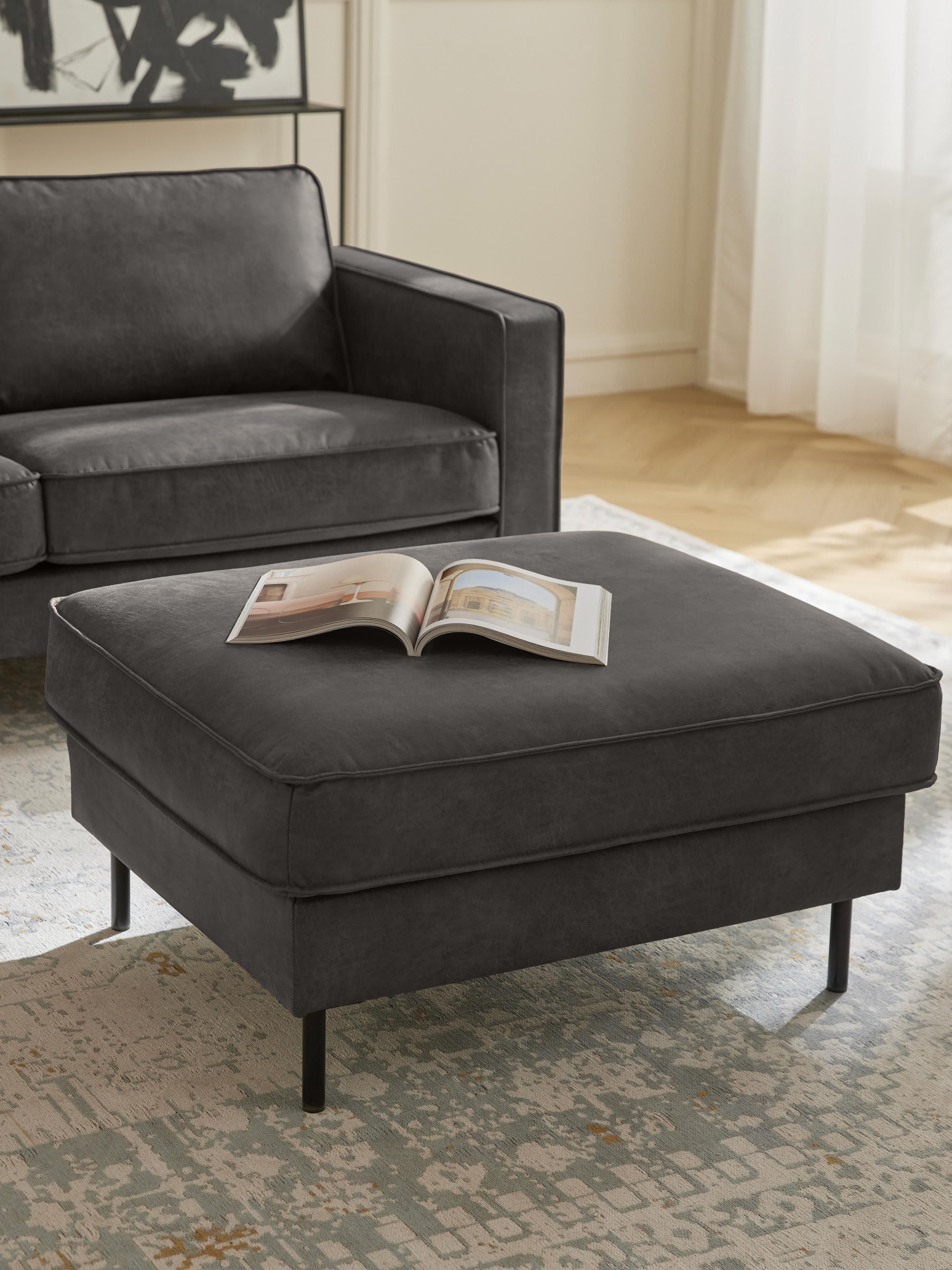 Hunter Leather Ottoman