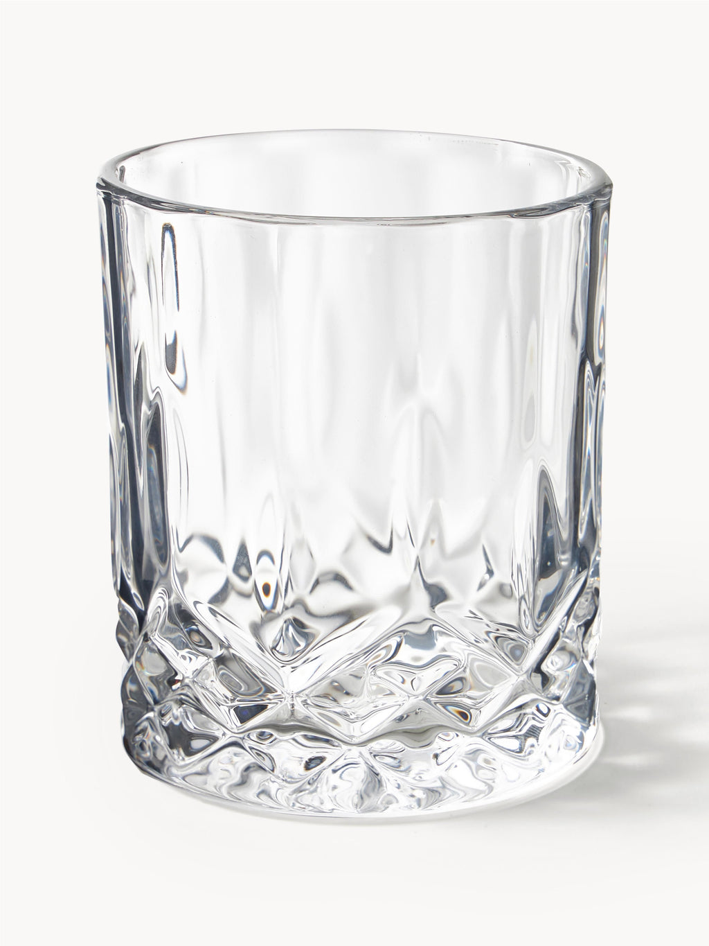 George Whisky & Highball Glasses with Embossed Pattern, Set of 8