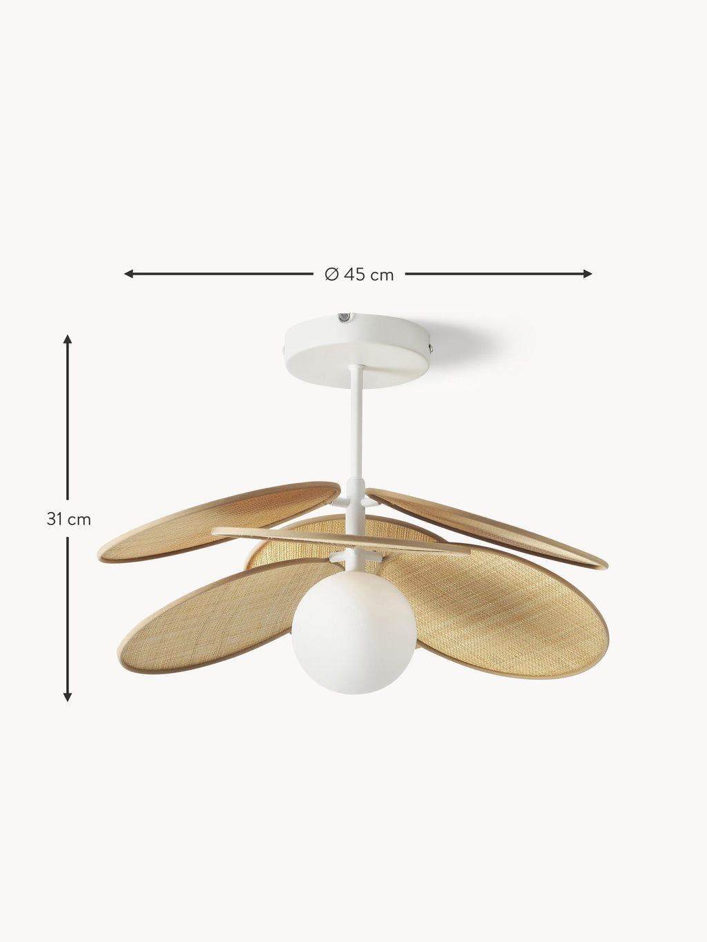 Milani Ceiling Lamp with Natural Fibre Decor