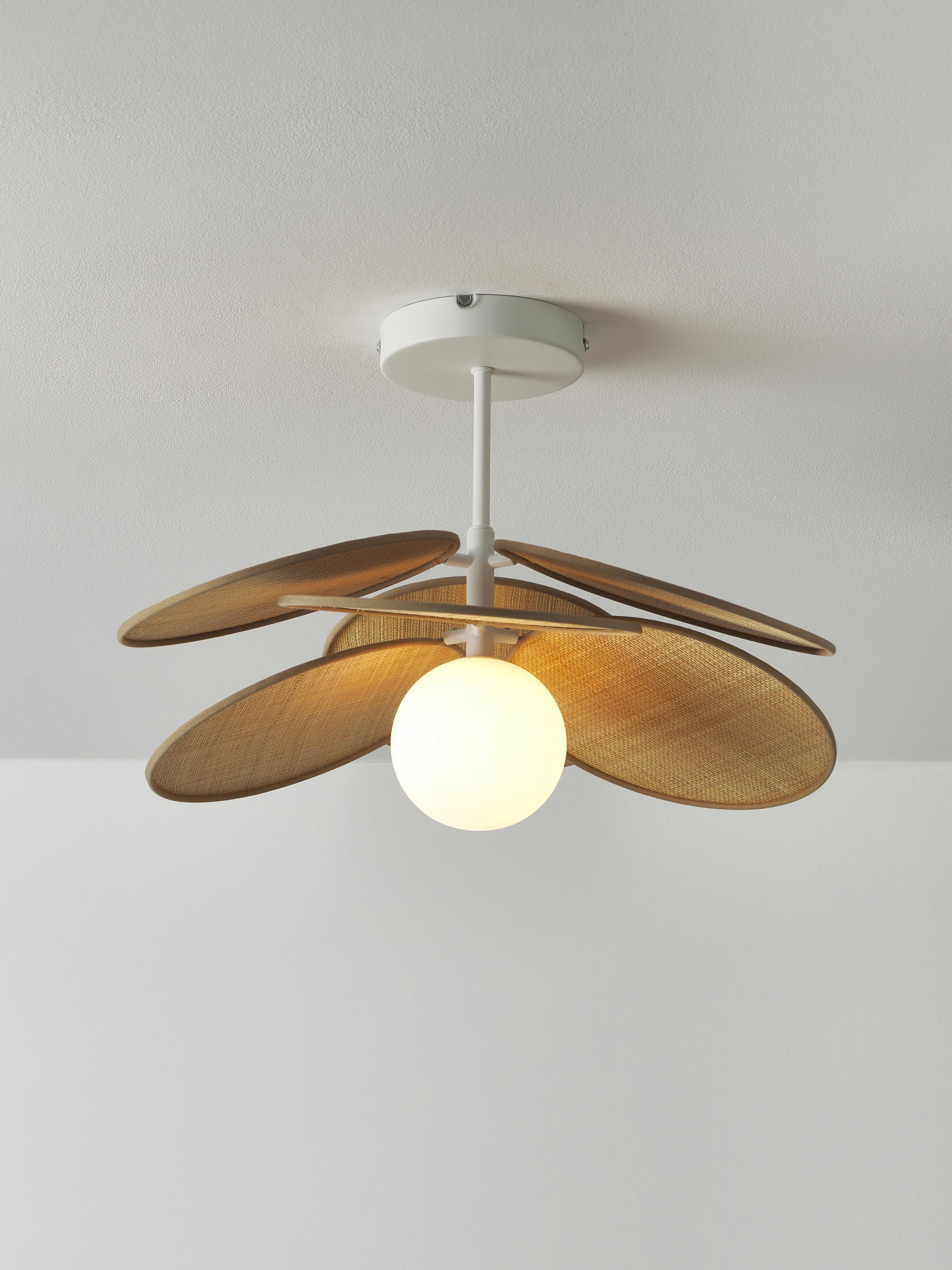 Milani Ceiling Lamp with Natural Fibre Decor