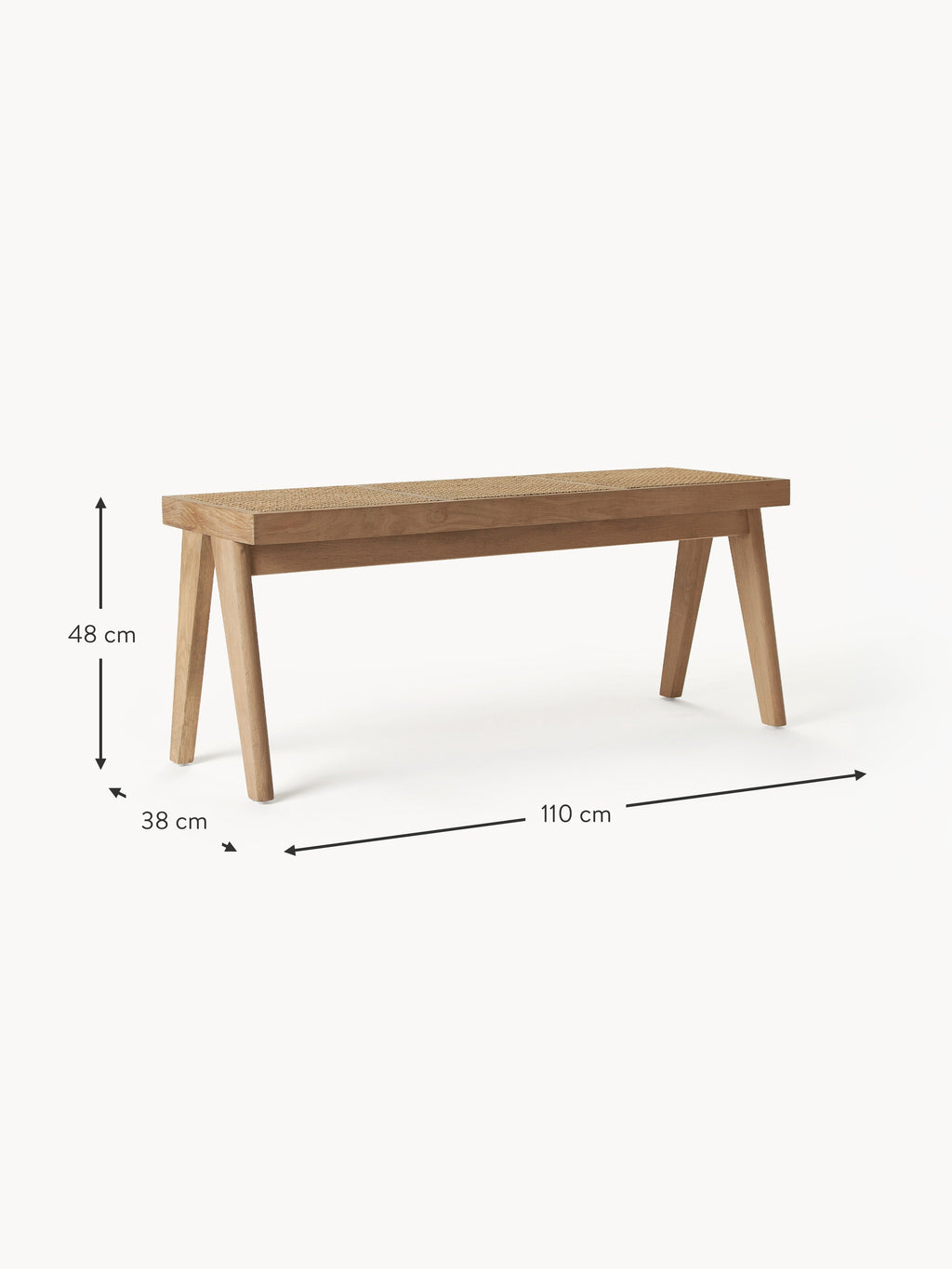 Sissi Bench with Viennese Wickerwork