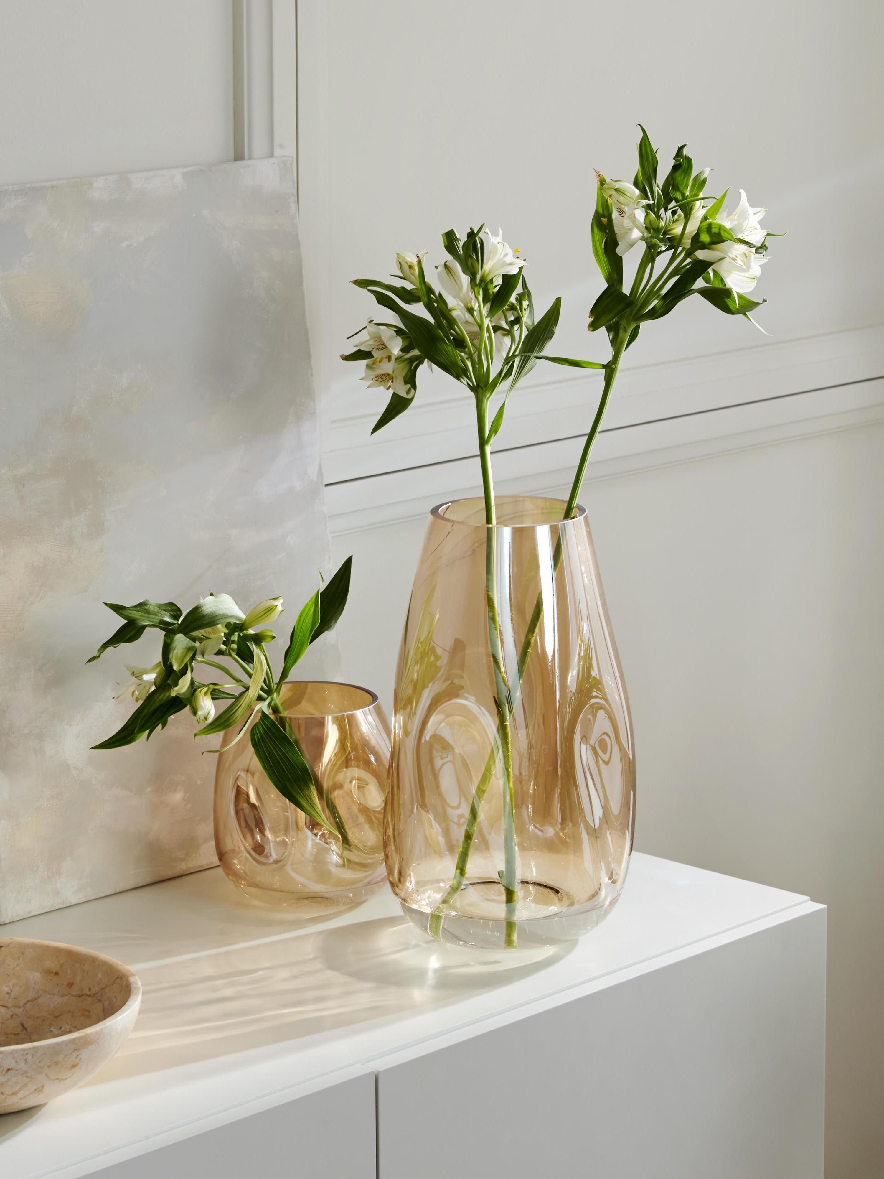 Luster Mouth-Blown Glass Vase, H 35 cm
