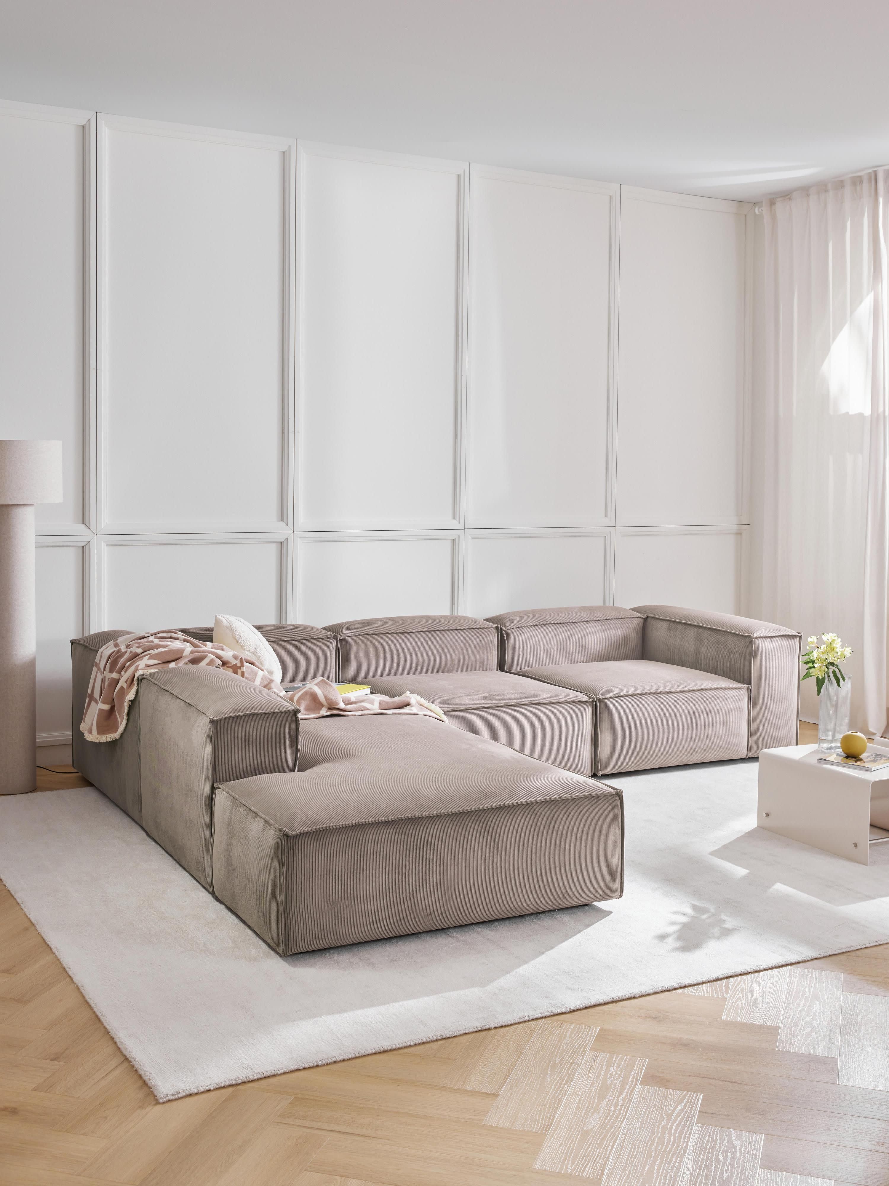 Lennon Corduroy Modular Corner Sofa (4-seater)