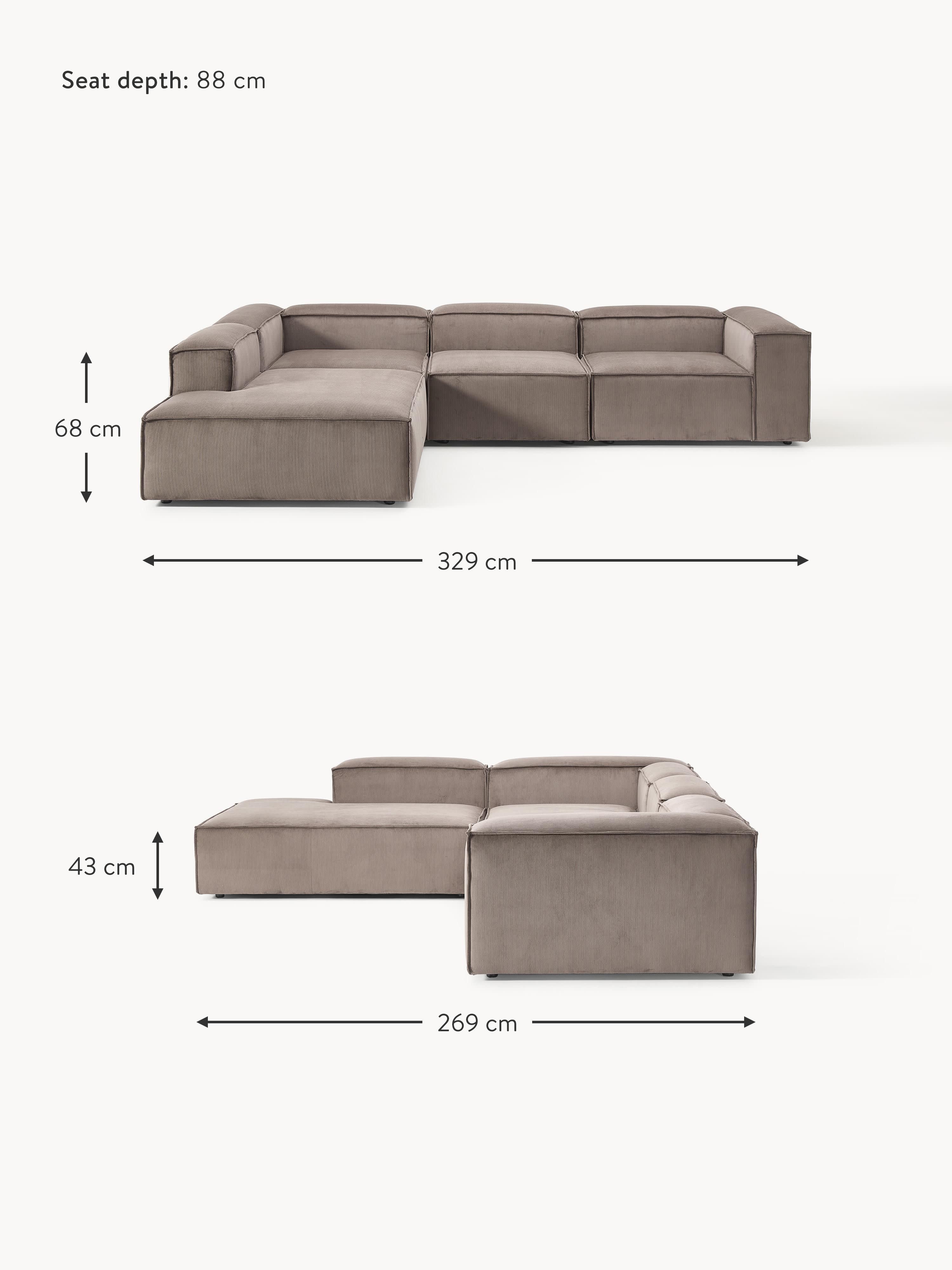 Lennon Corduroy Modular Corner Sofa (4-seater)