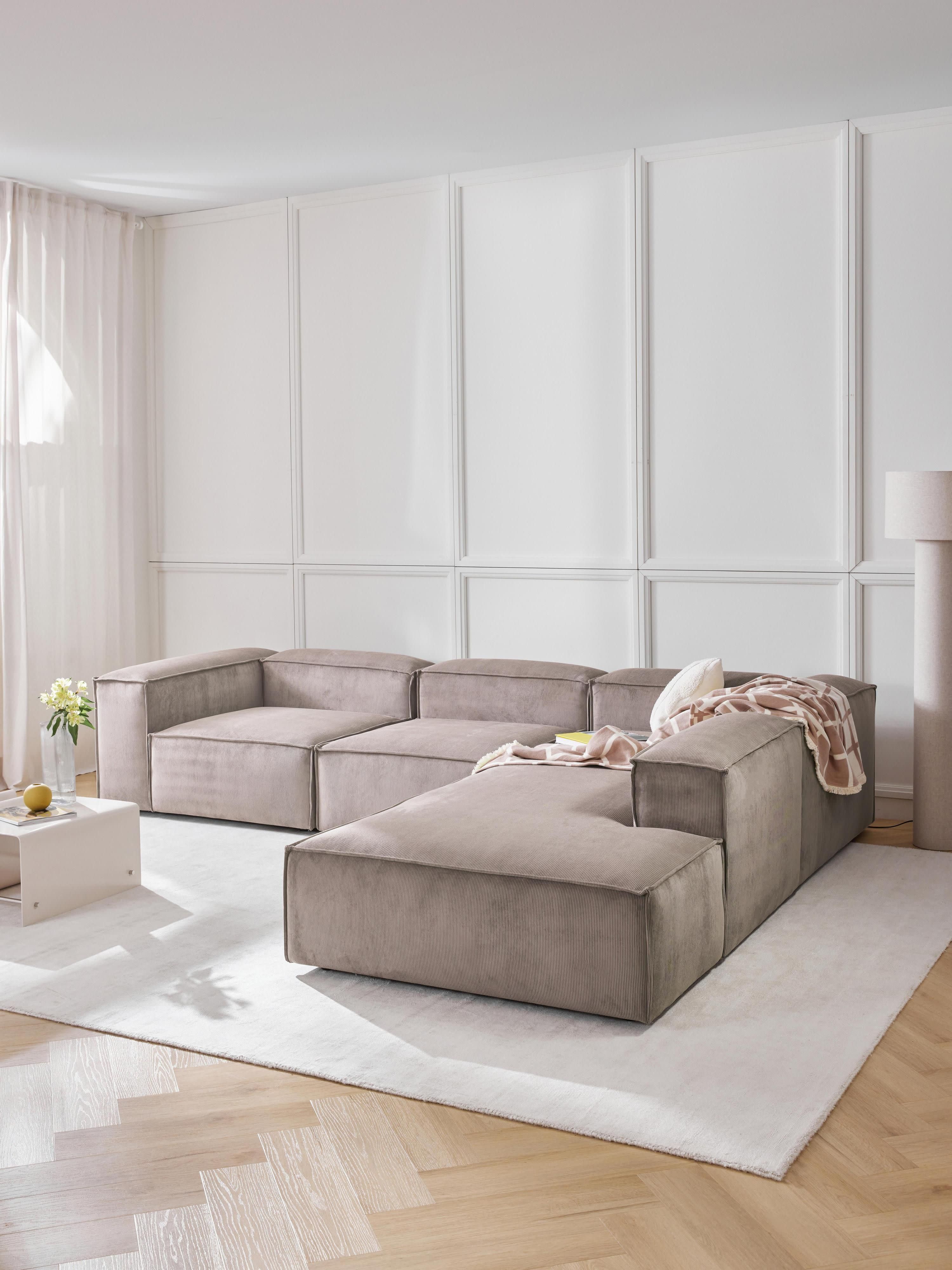Lennon Corduroy Modular Corner Sofa (4-seater)