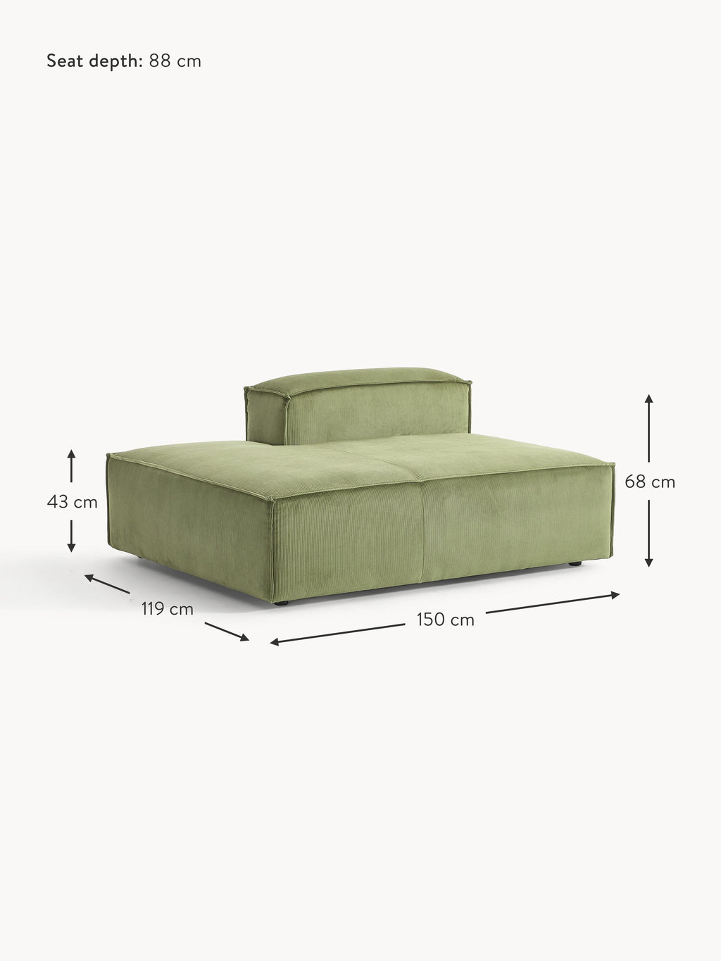 Lennon Corduroy Chaise Module