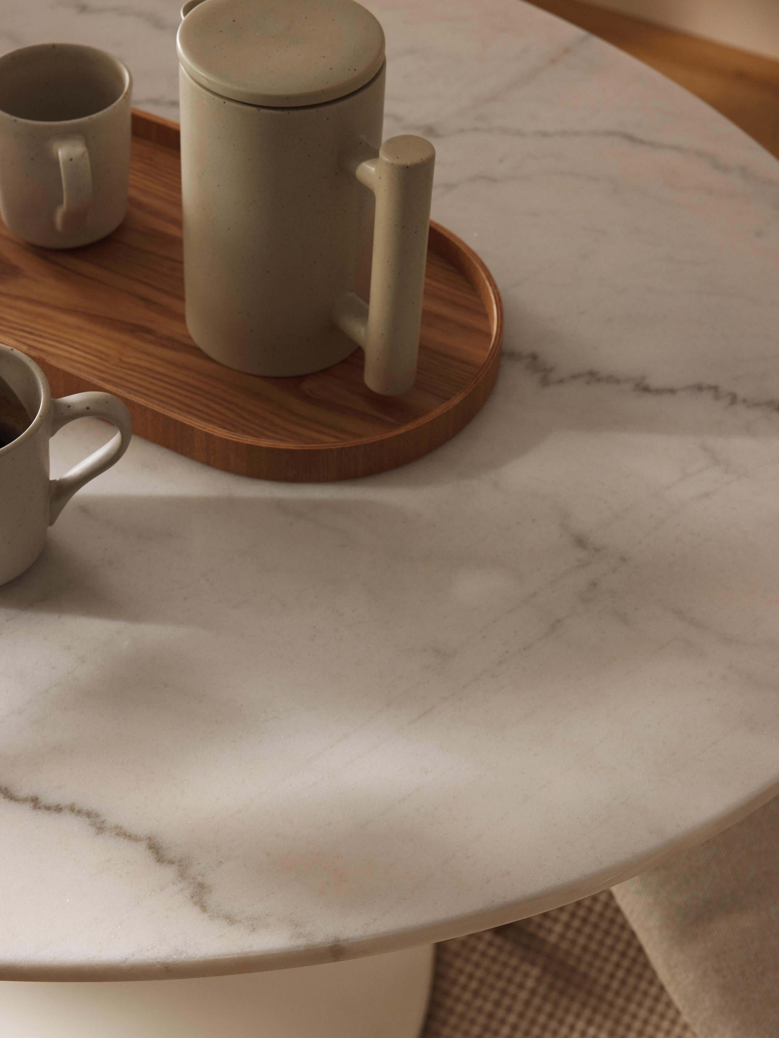 Miley Oval Marble Dining Table, 120 x 90 cm