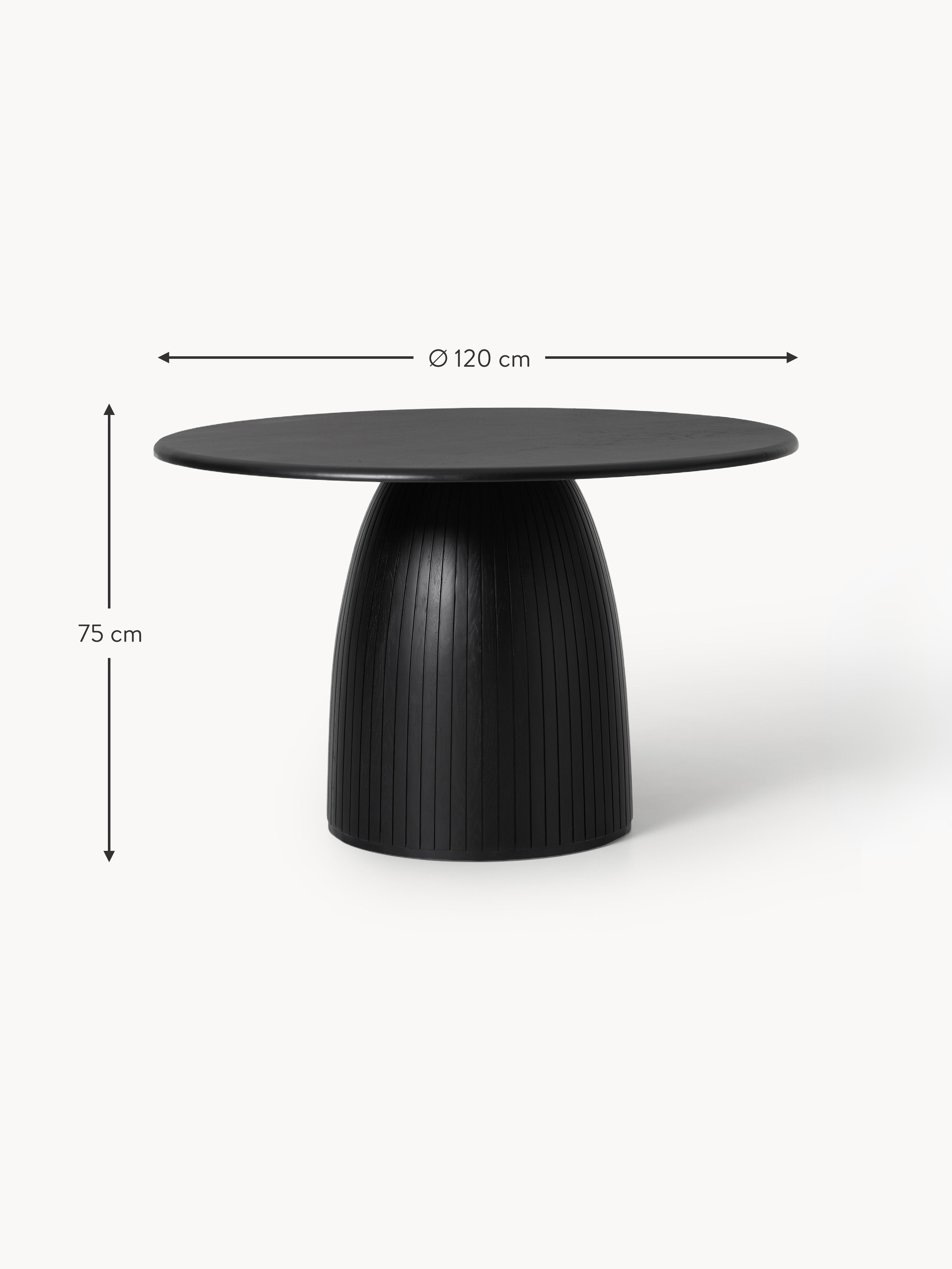 Nelly Round Dining Table with Groove Structure, in various sizes
