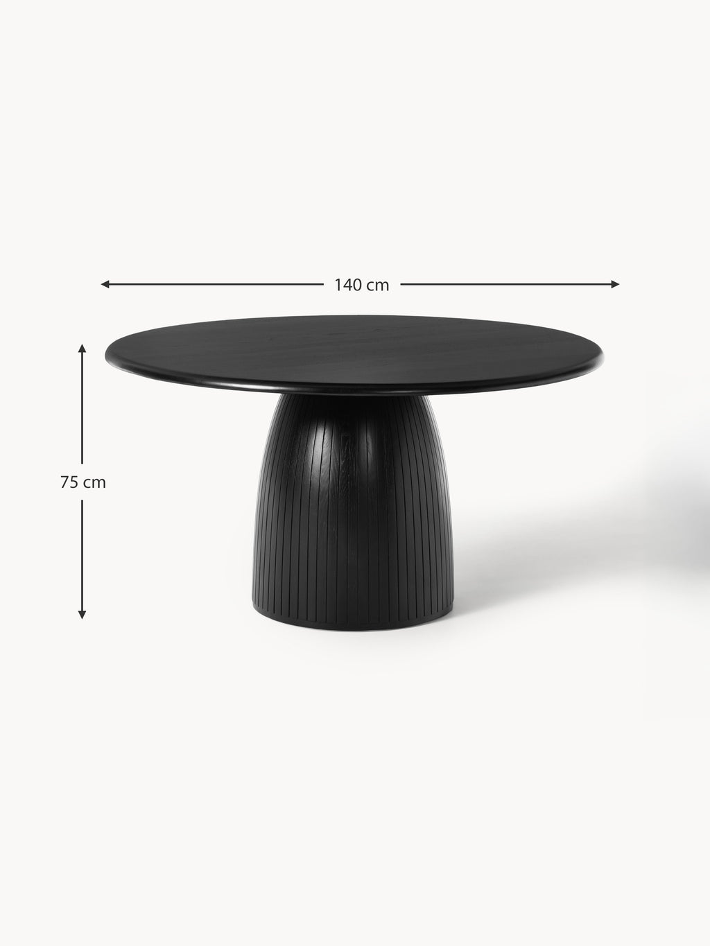 Nelly Round Dining Table with Groove Structure, in various sizes