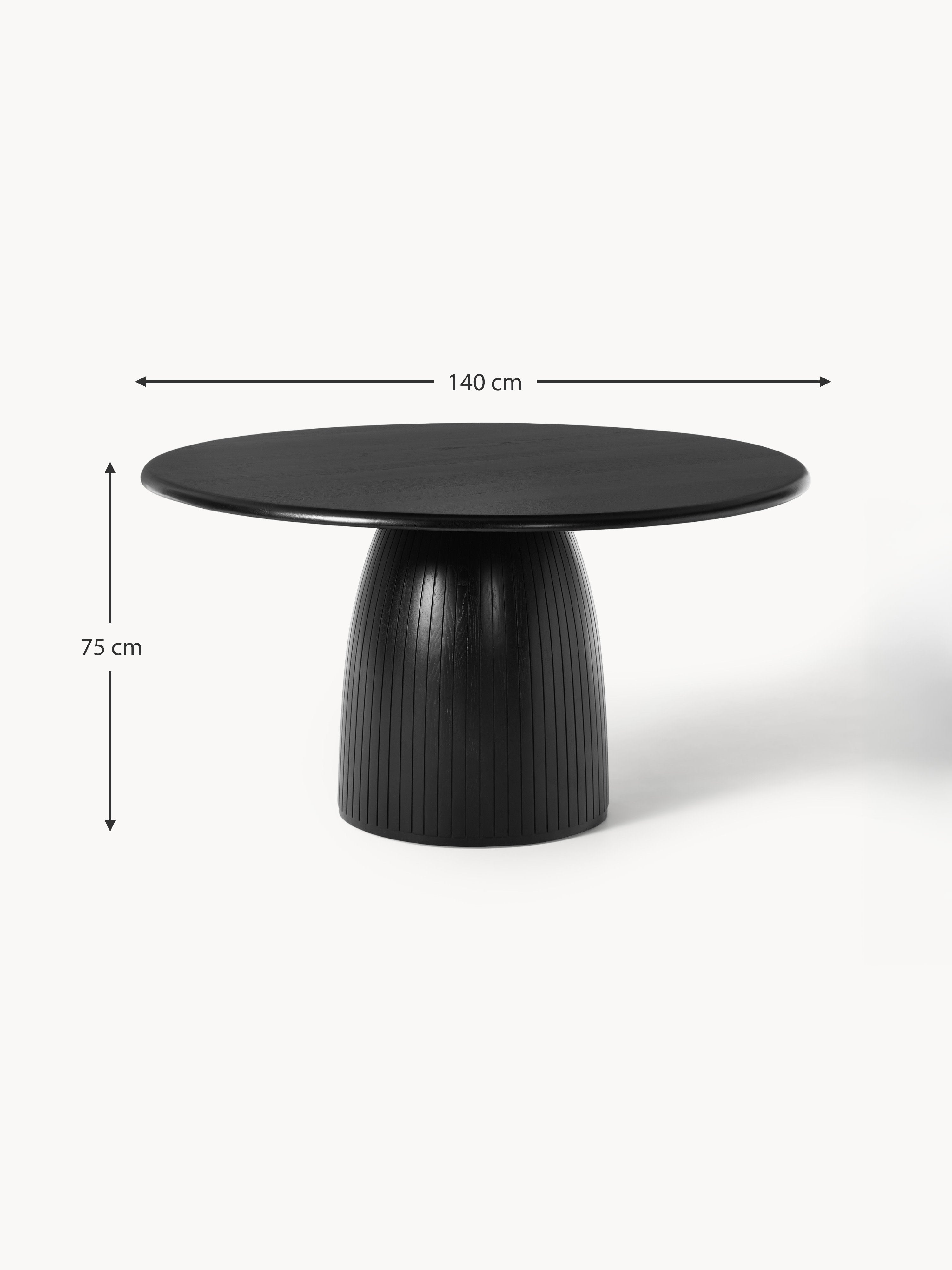 Nelly Round Dining Table with Groove Structure, in various sizes