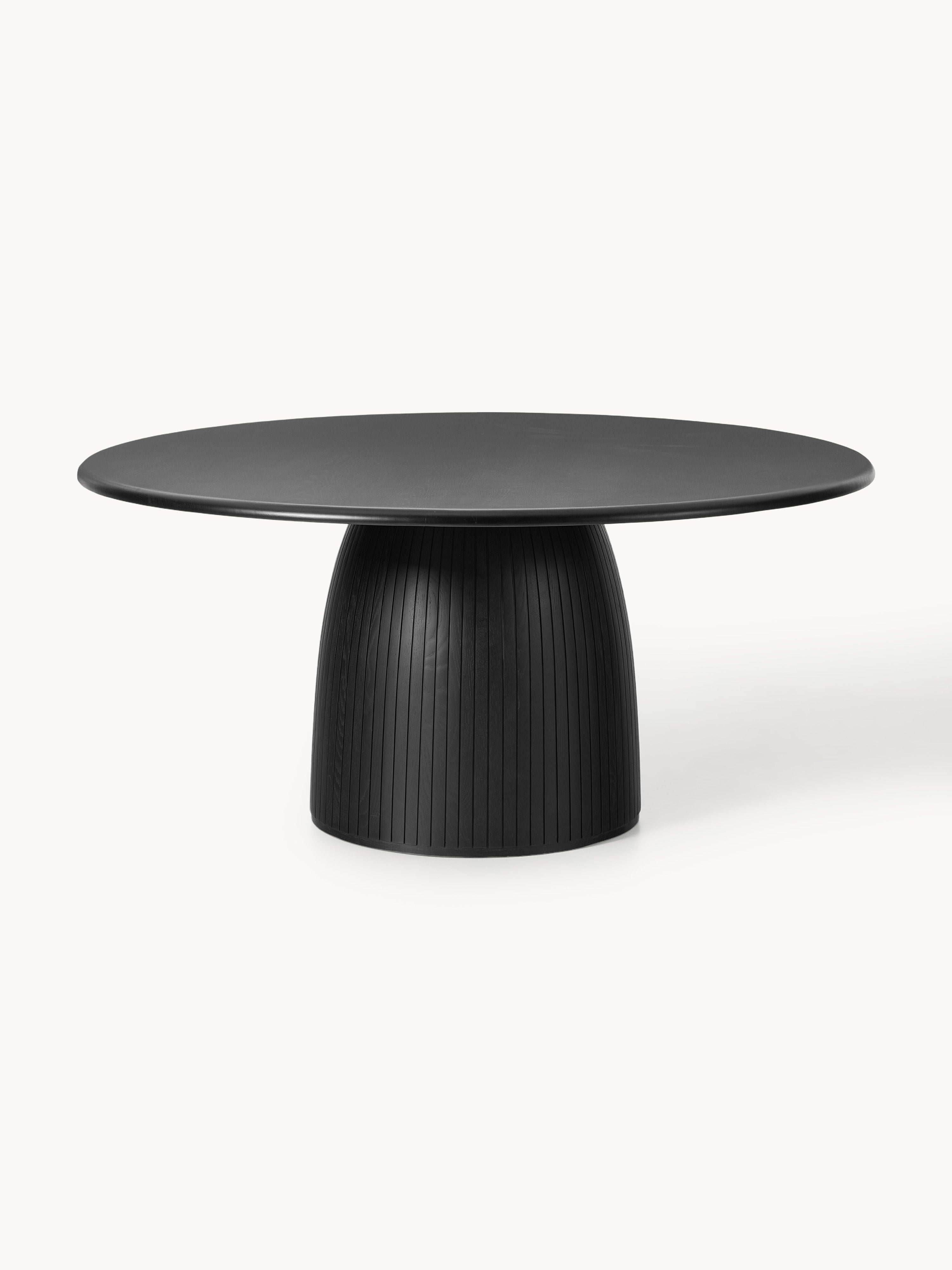Nelly Round Dining Table with Groove Structure, in various sizes