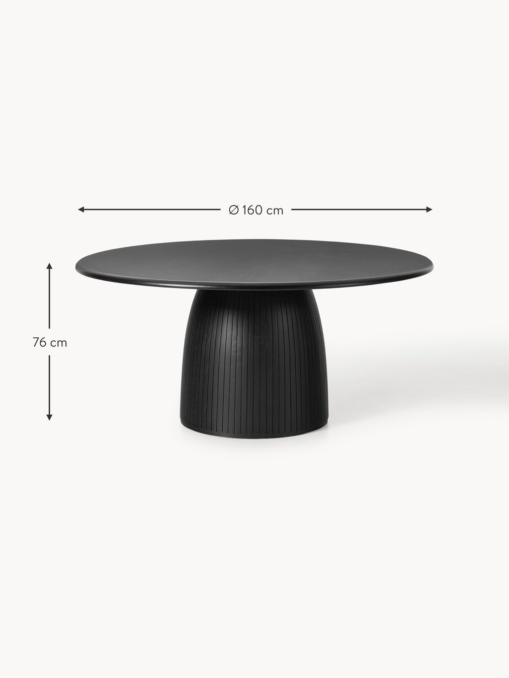 Nelly Round Dining Table with Groove Structure, in various sizes