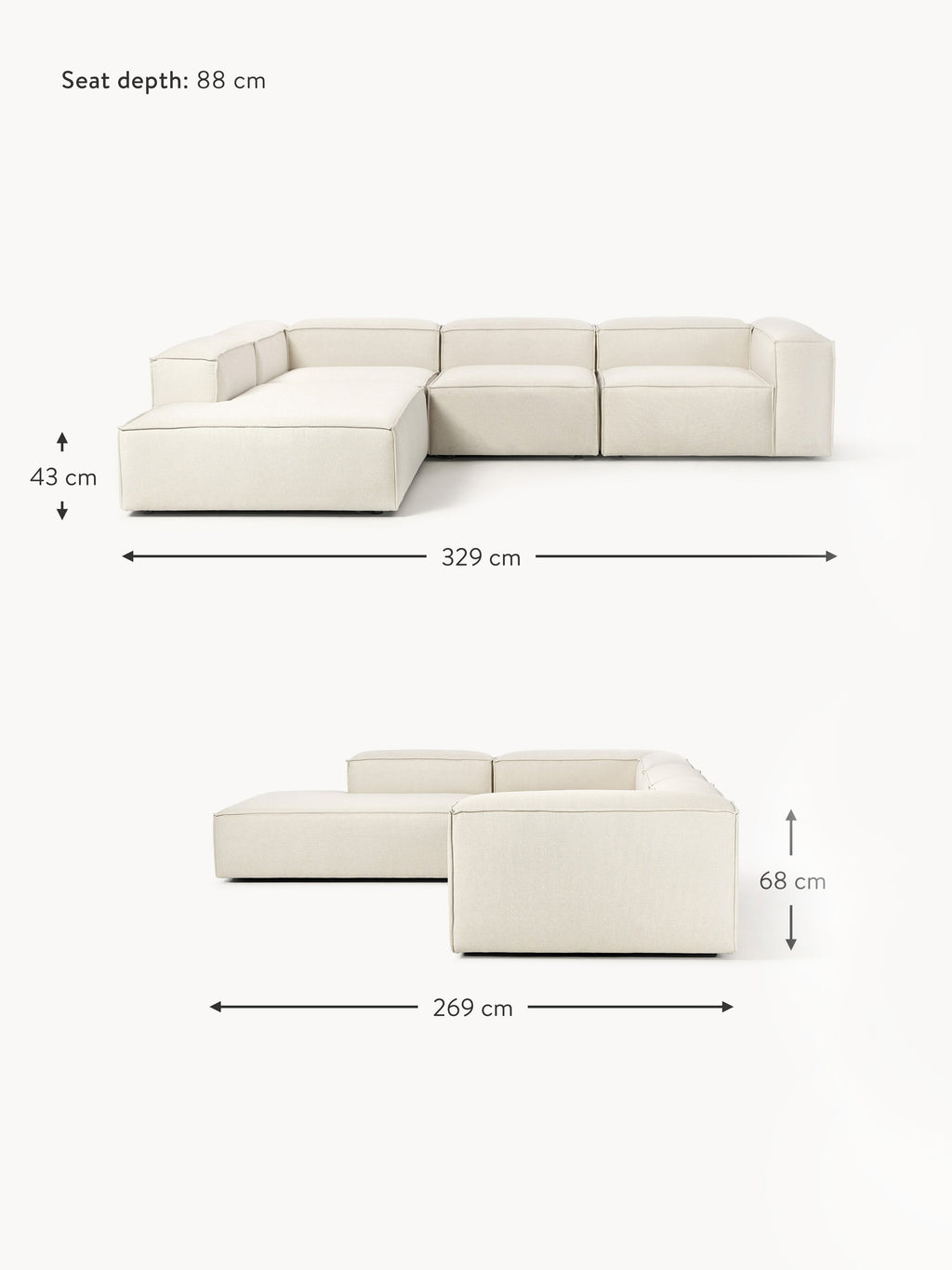 Lennon Modular Corner Sofa (4-seater)