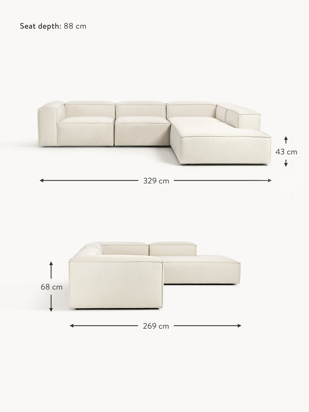 Lennon Modular Corner Sofa (4-seater)