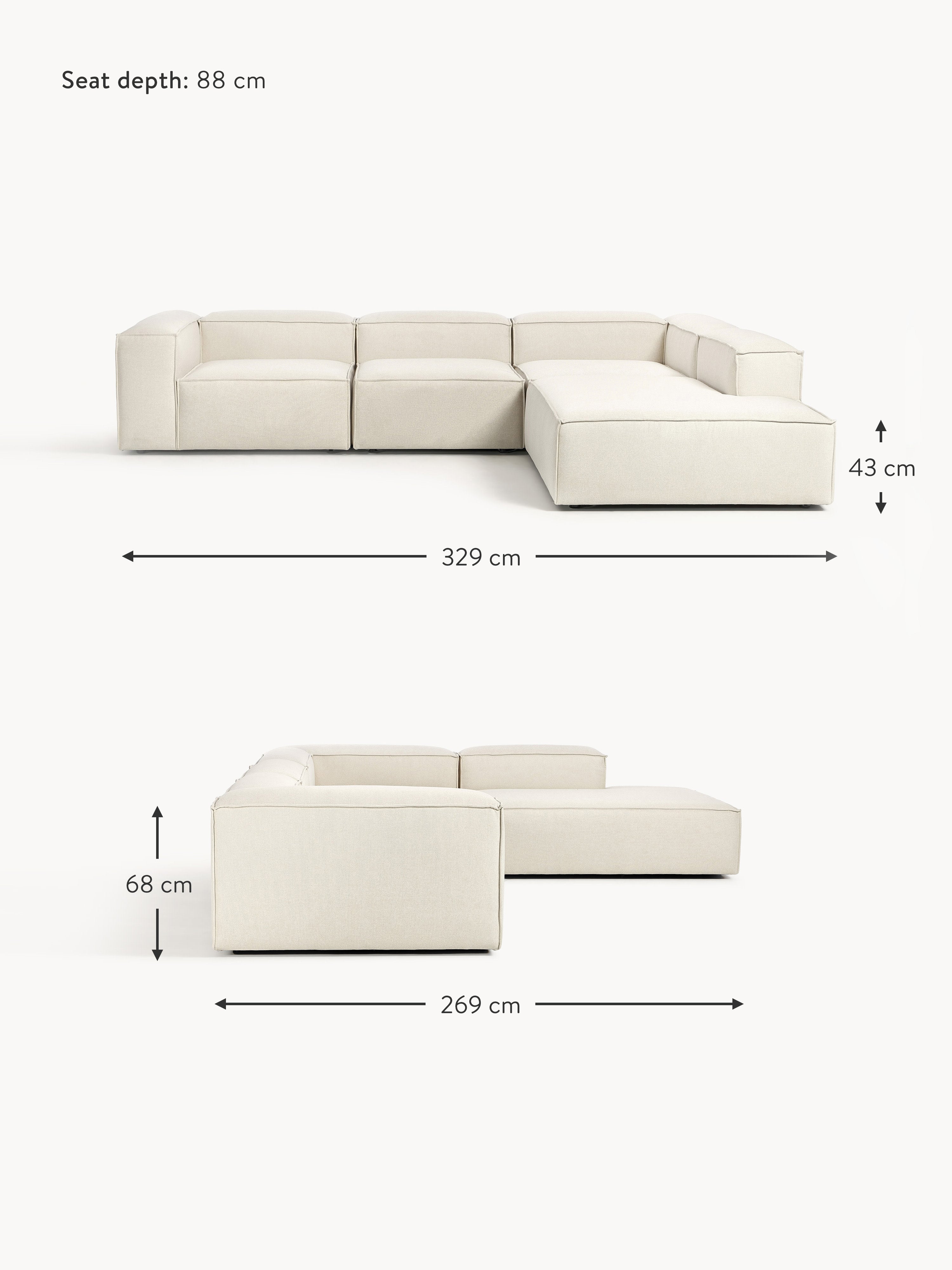 Lennon Modular Corner Sofa (4-seater)