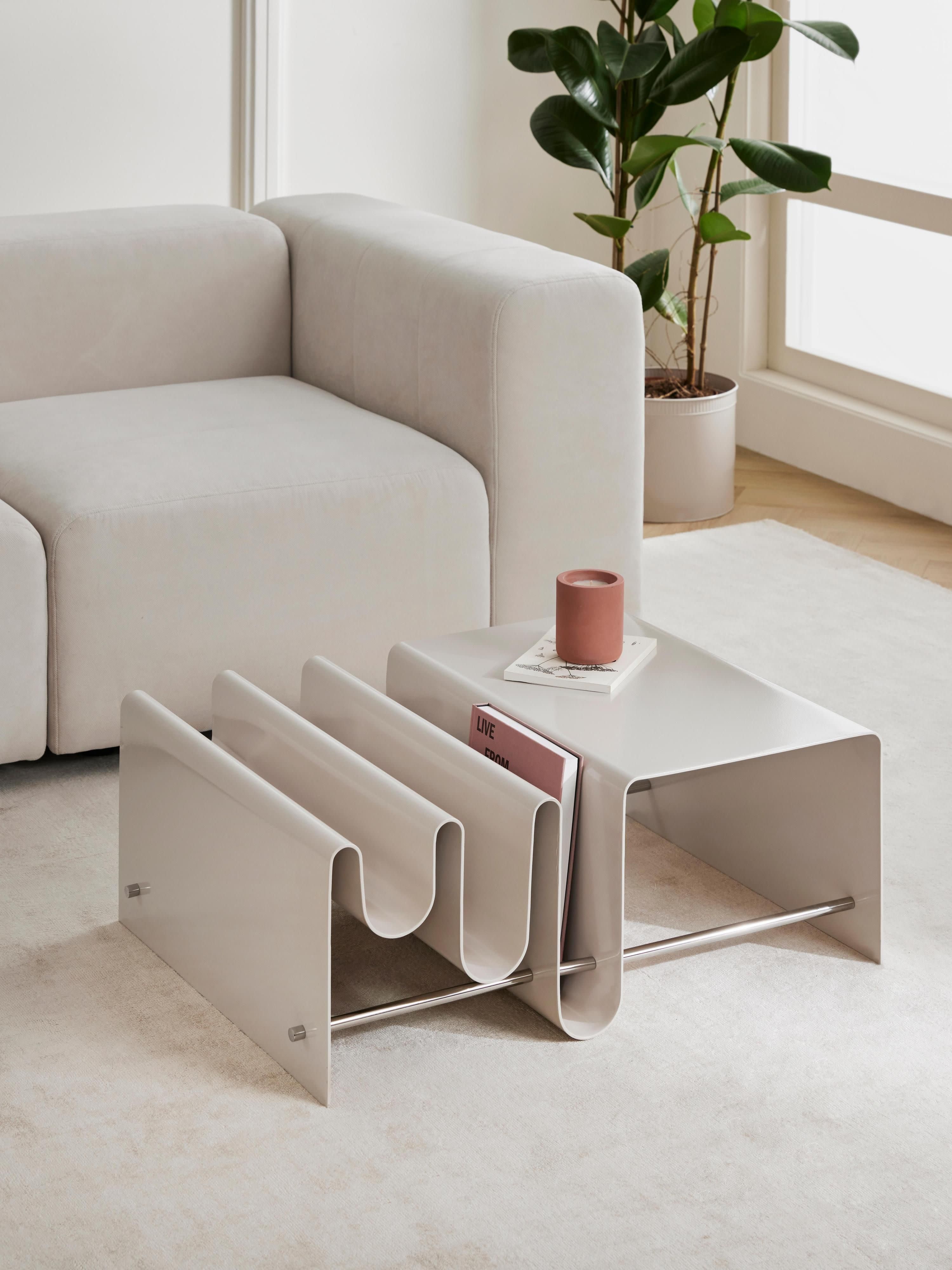 Julia Metal Coffee Table with Magazine Rack