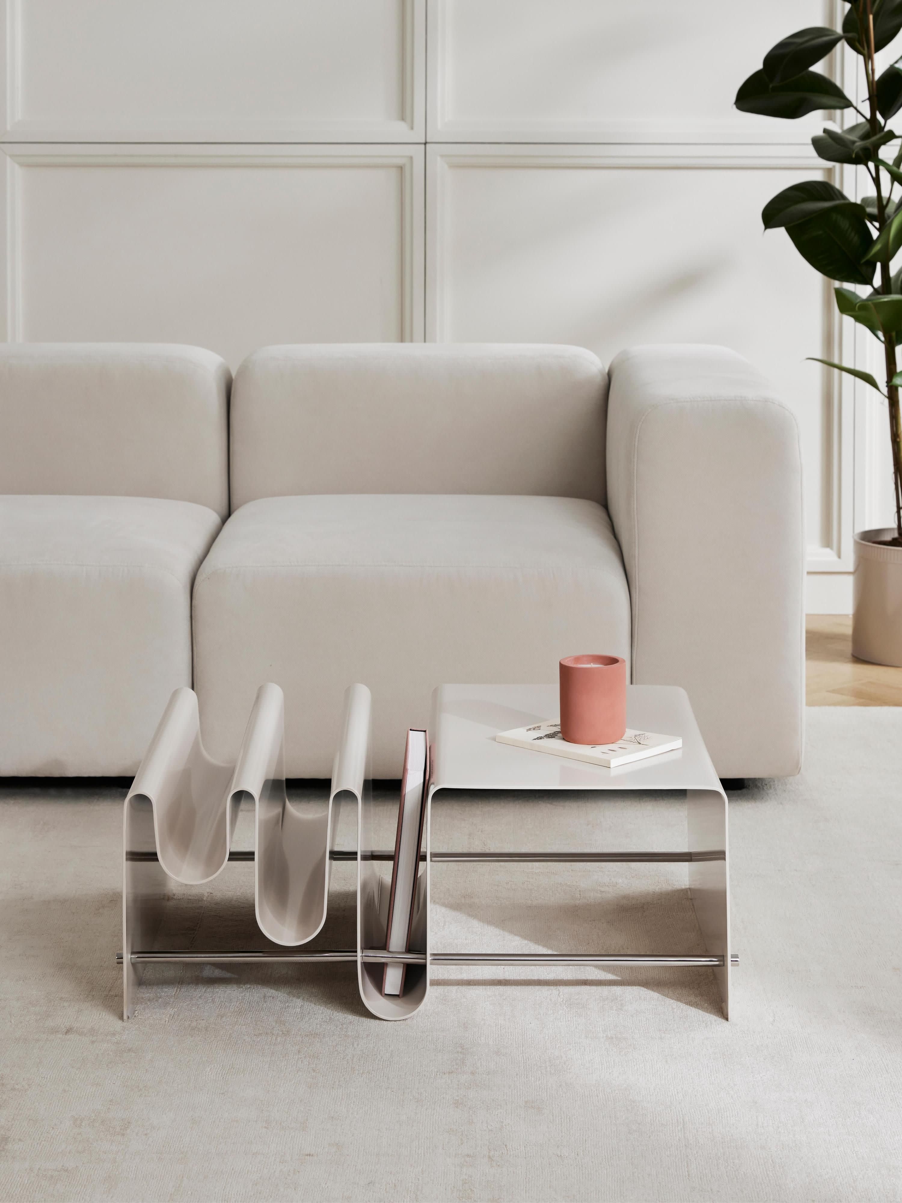 Julia Metal Coffee Table with Magazine Rack
