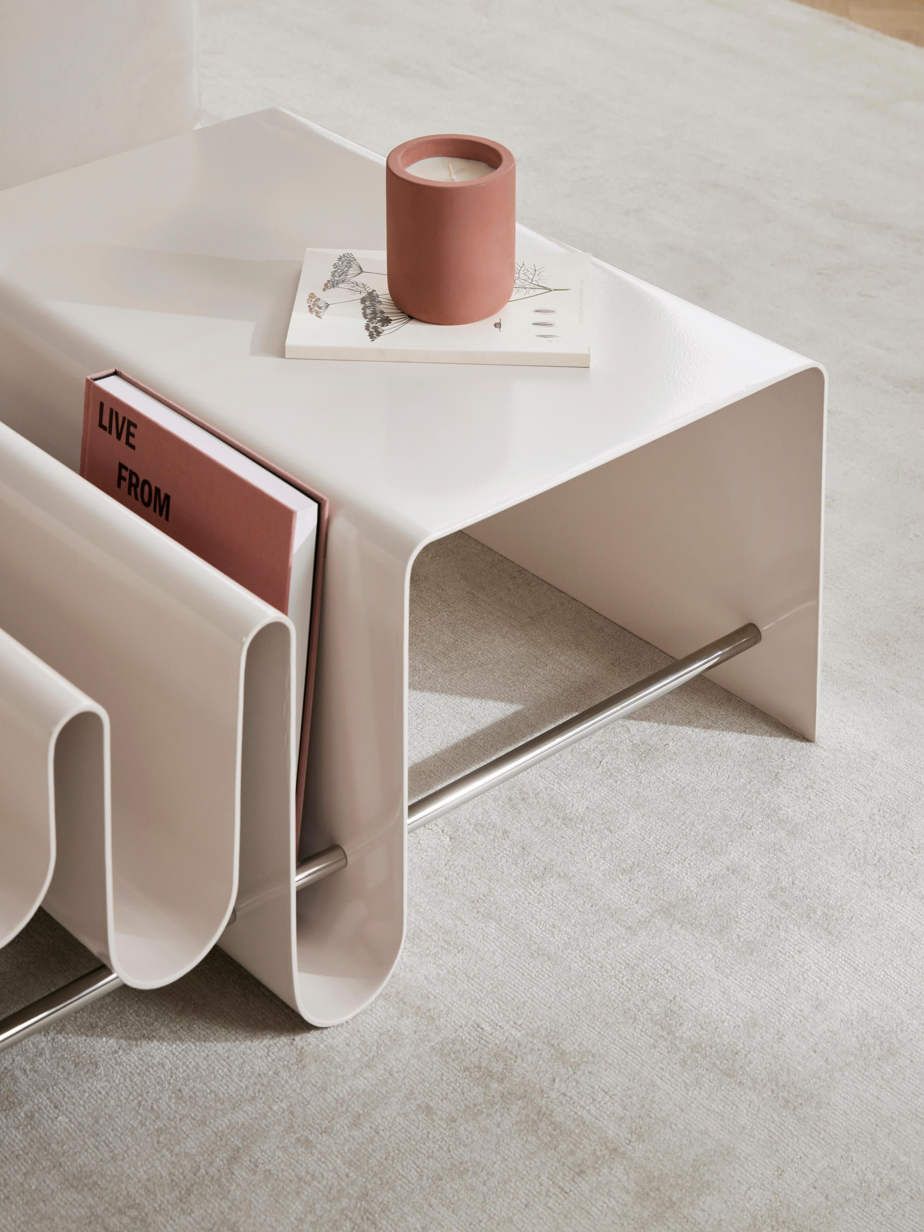 Julia Metal Coffee Table with Magazine Rack