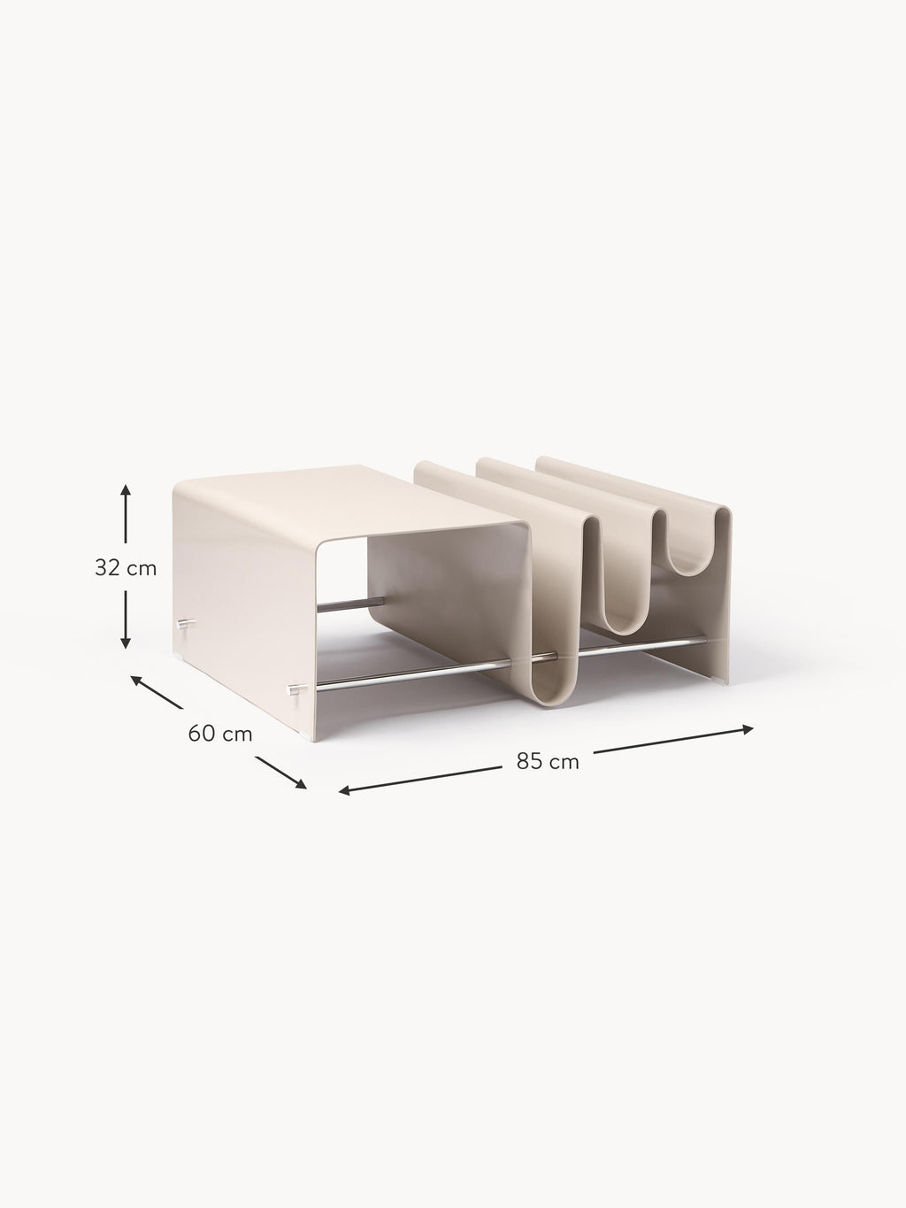 Julia Metal Coffee Table with Magazine Rack