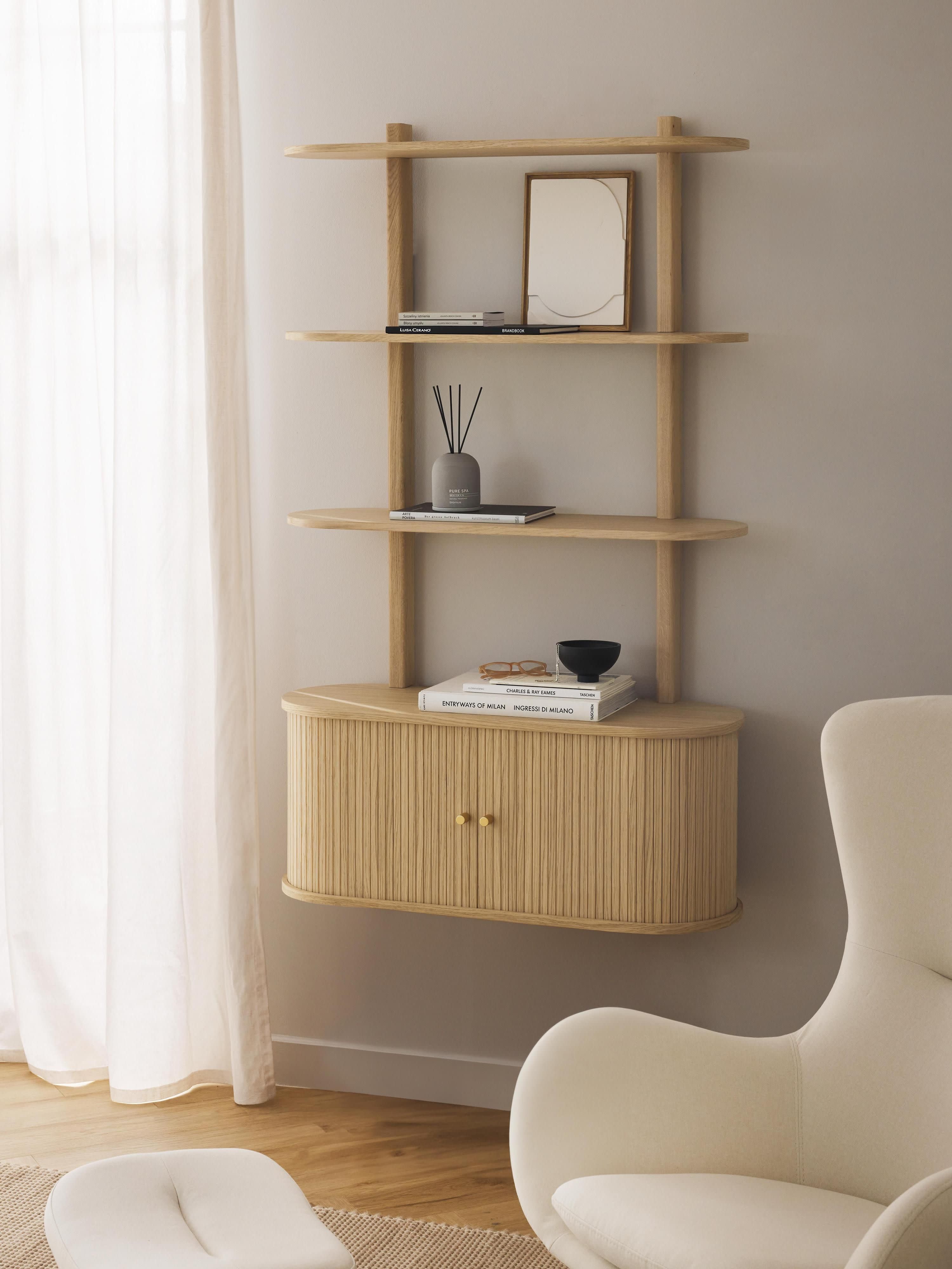Calary Wall-Mounted Shelf with Fluted Front