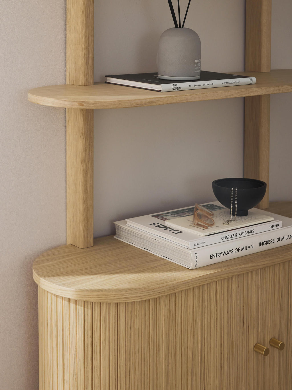 Calary Wall-Mounted Shelf with Fluted Front
