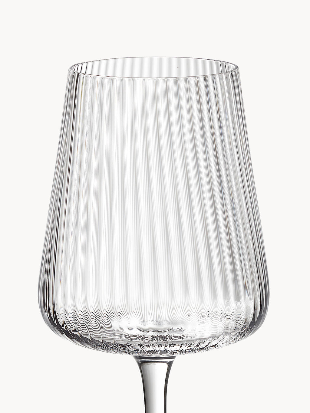 Cami Handmade White Wine Glasses with Embossed Pattern, Set of 4