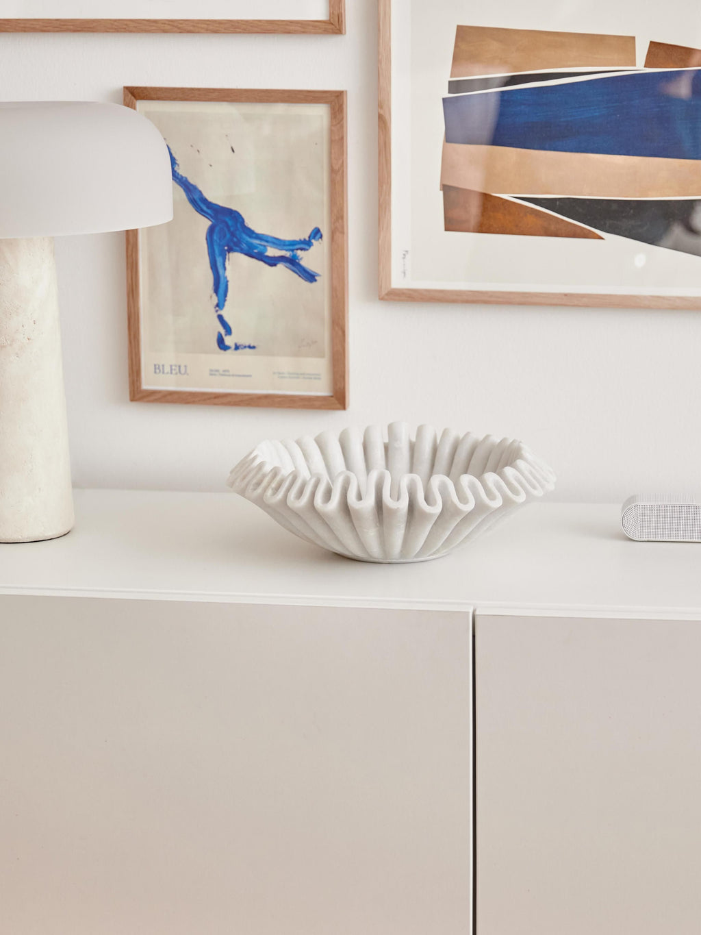 Santorini Handmade Decorative Marble Bowl, Ø 31 cm