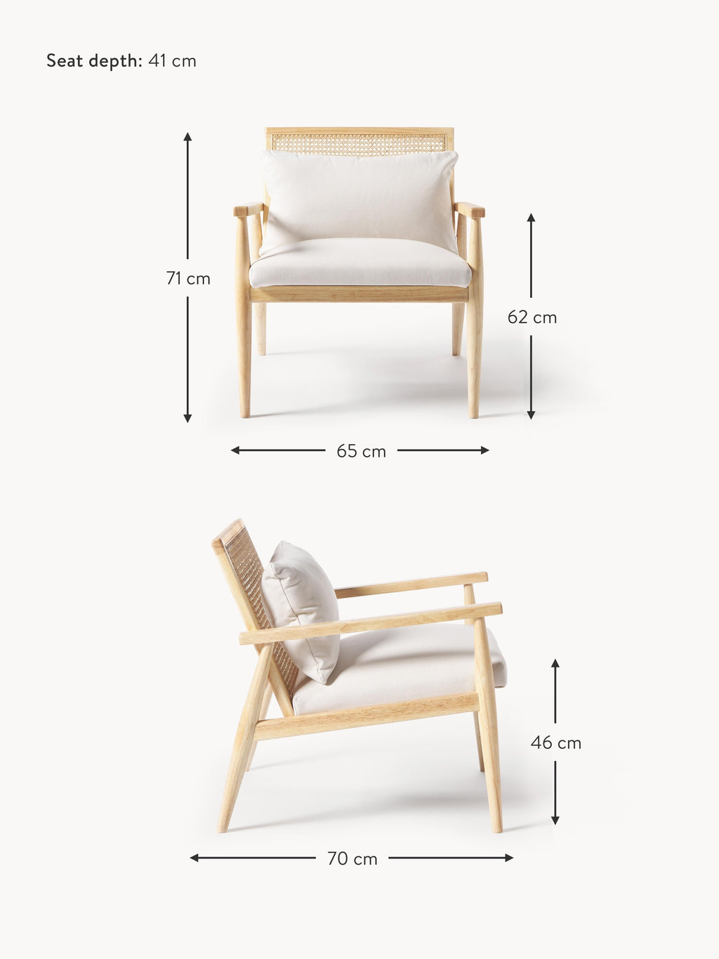 Manuell Rubberwood Lounge Chair