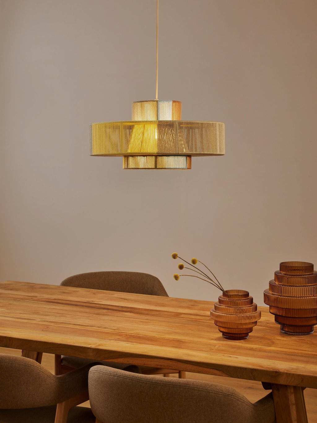 Lace Large Linen Thread Pendant Light