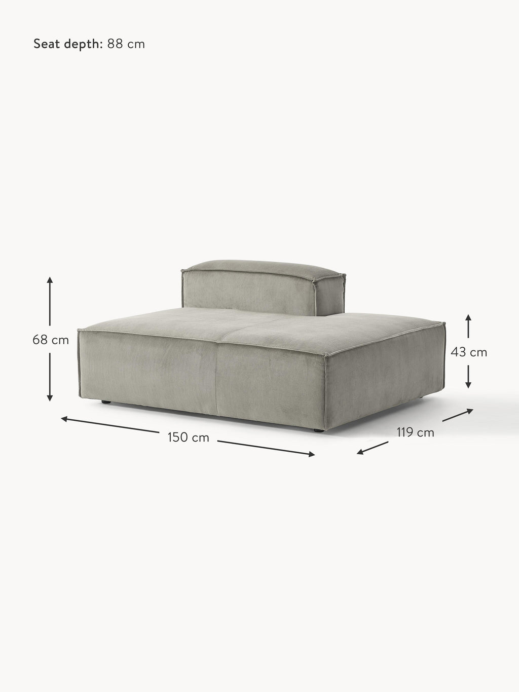 Lennon Corduroy Chaise Module